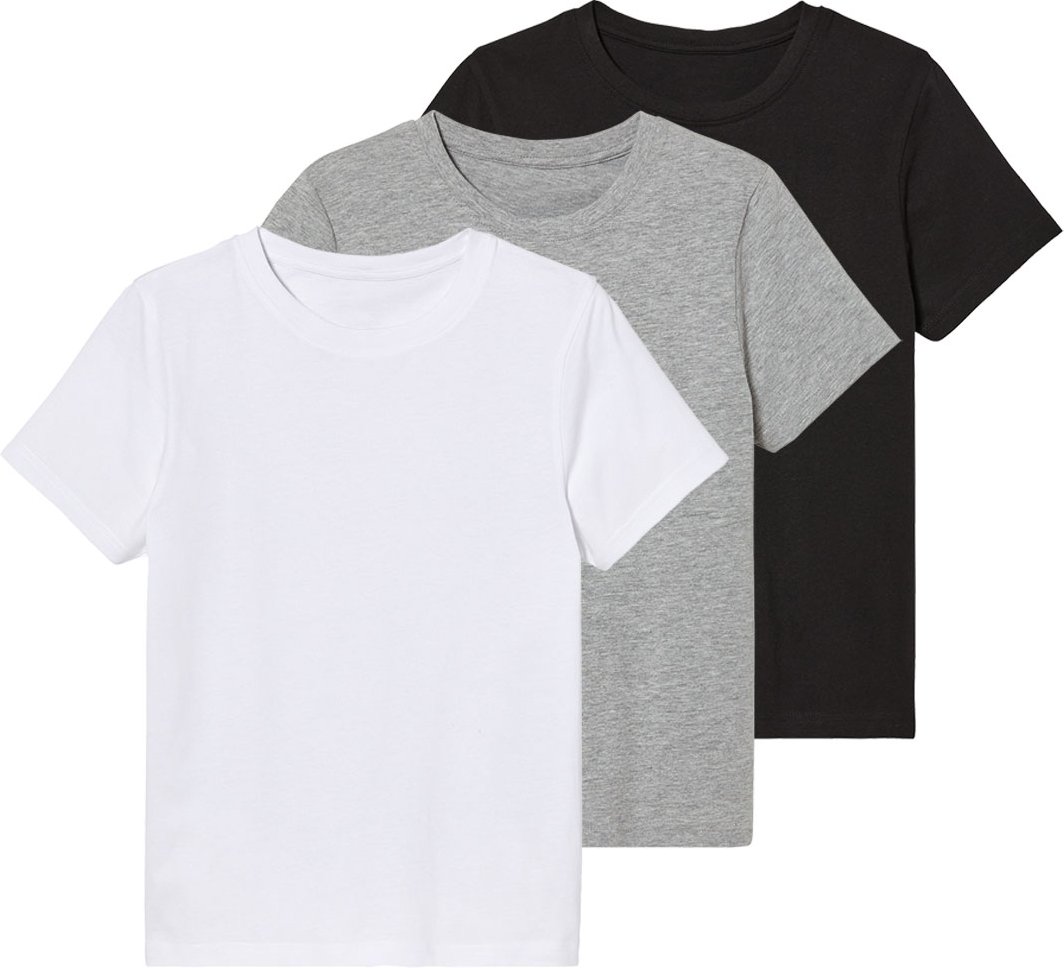 Thumbnail - pepperts!® Kinder Jungen T-Shirt 3er Set (146/152, schwarz/grau/weiß)