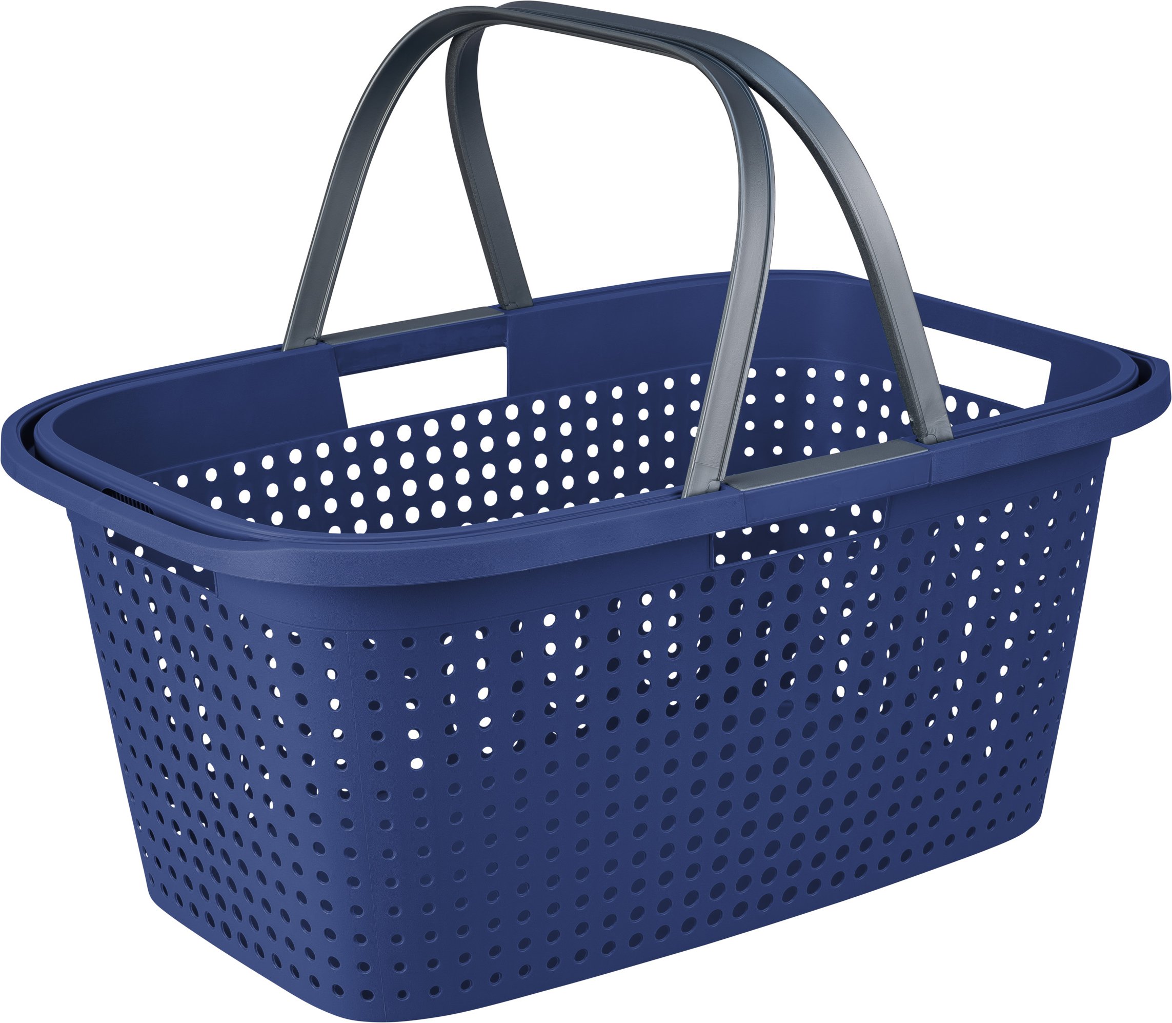 LIVARNO home Wäschekorb mit Henkeln (Blau)