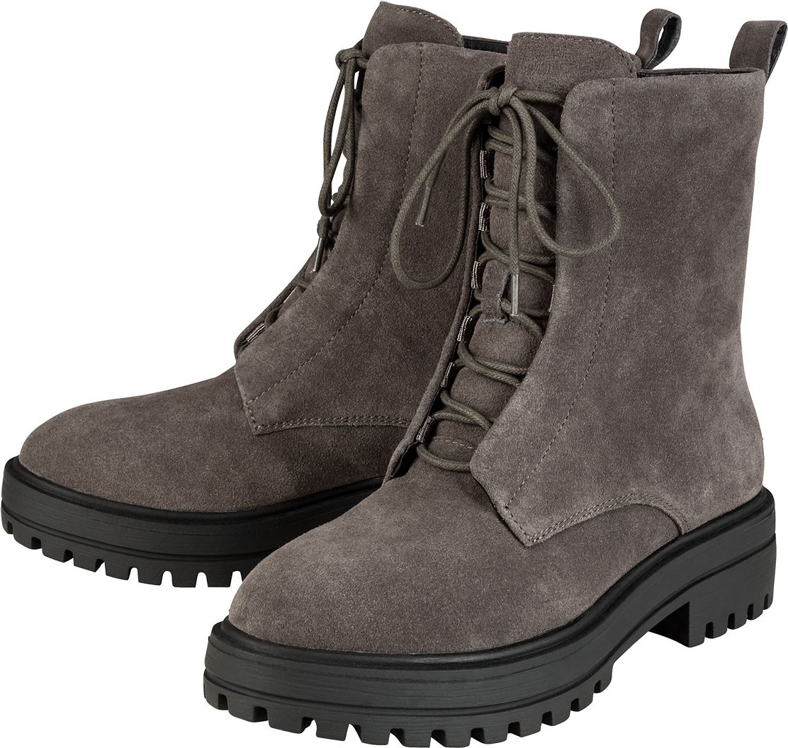 esmara® Damen Stiefeletten Leder (Grau, 36)