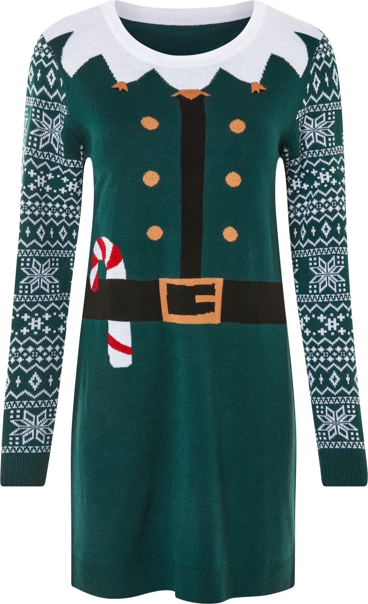 esmara® Damen Strickkleid Weihnachten (Grün, L(44/46))