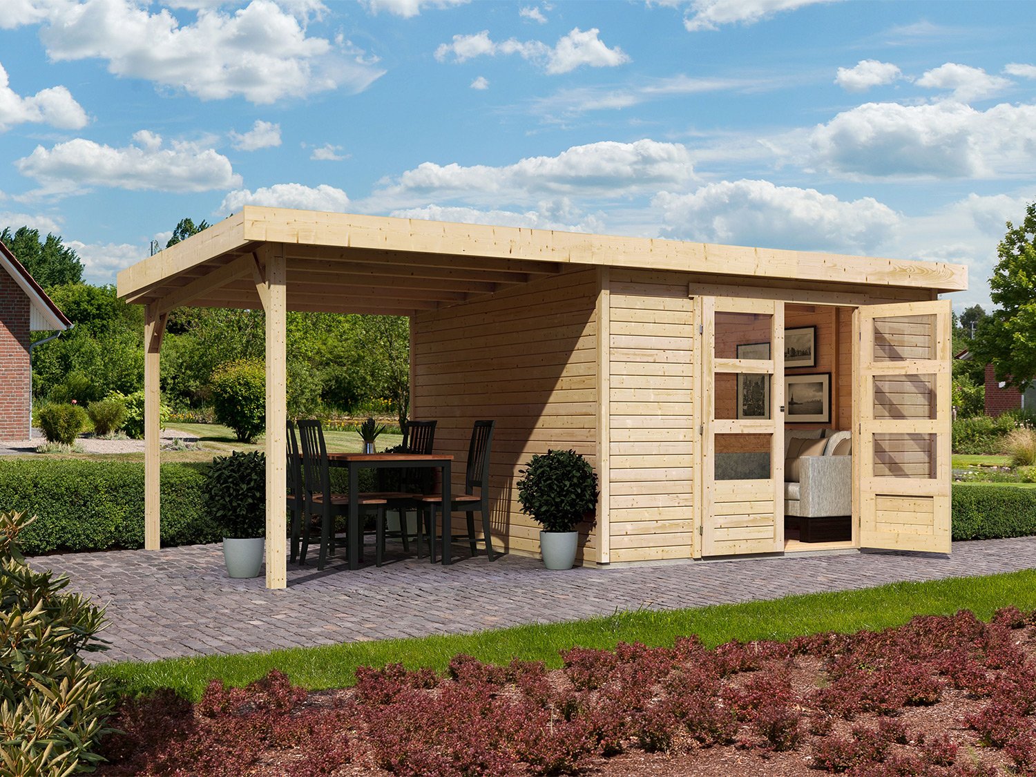 Karibu Gartenhaus Trundholm 2 (mit Boden, naturbelassen)