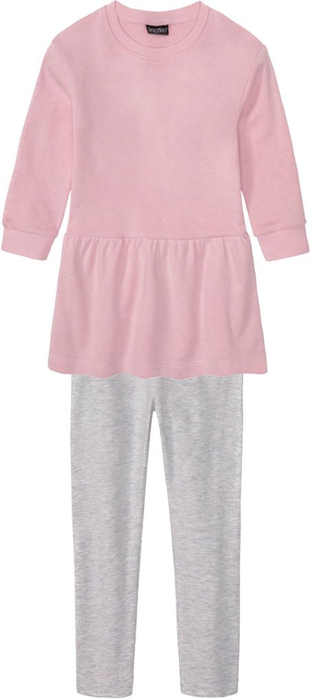 Thumbnail - lupilu® Kleinkinder Sweatkleid und Leggins (86/92, rosa/grau)