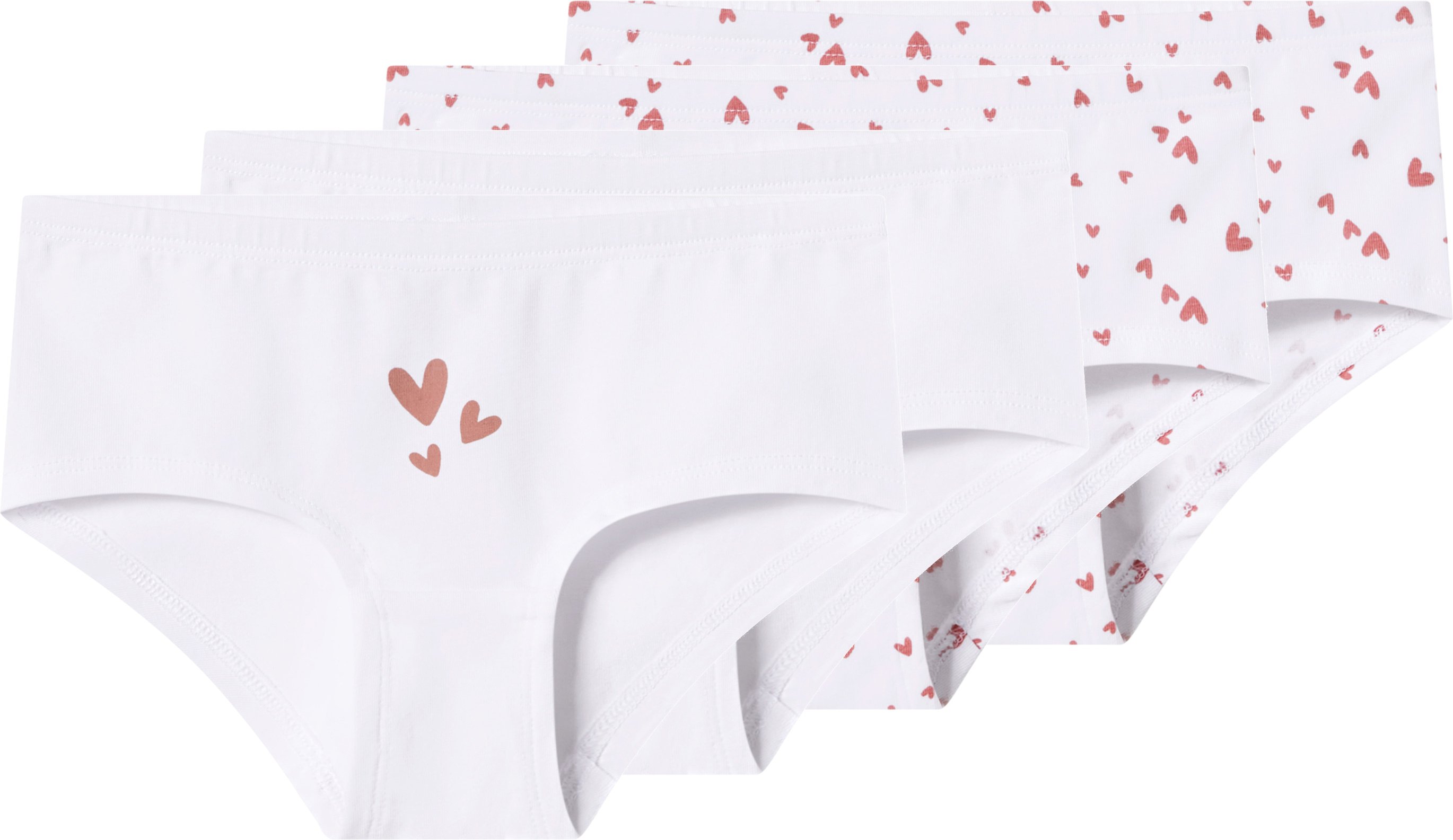 lupilu® Kleinkinder Mädchen Hipster, 4 Stück (Weiß, 122/128)