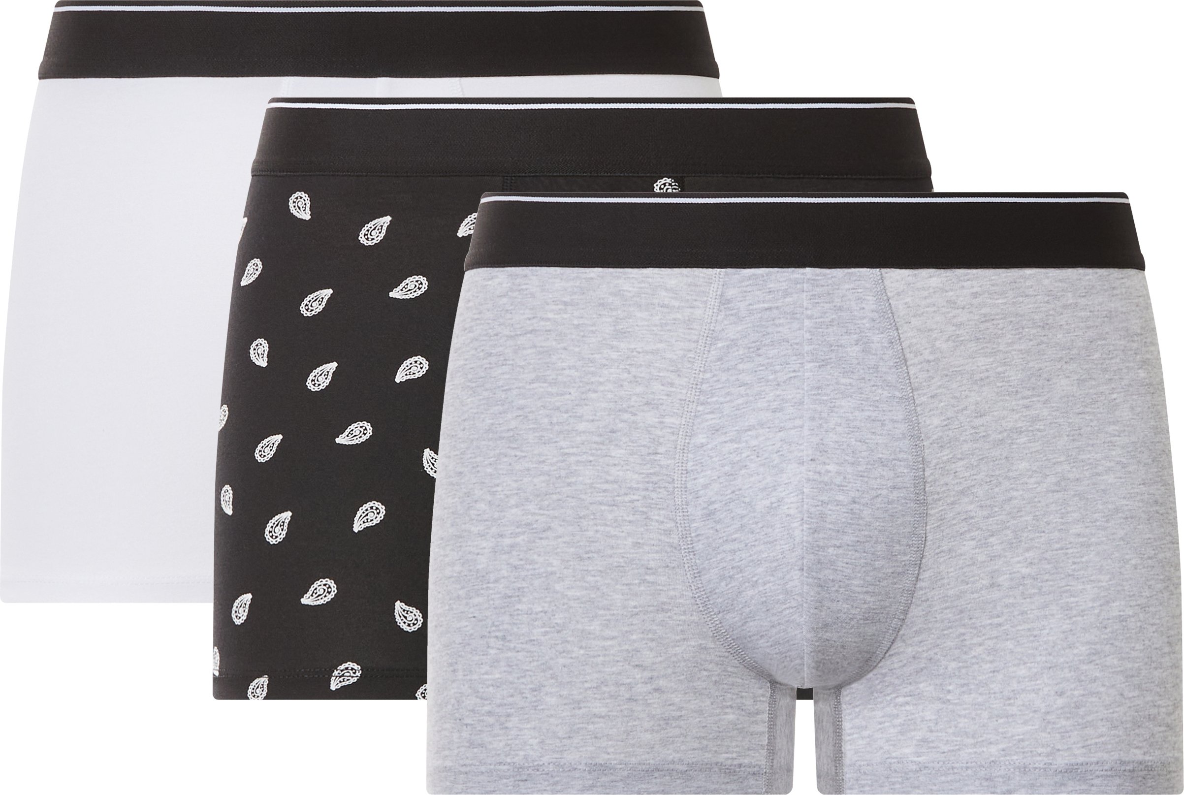 esmara Men Herren Boxer, 3 Stück (schwarz/grau/weiß, 5/M)