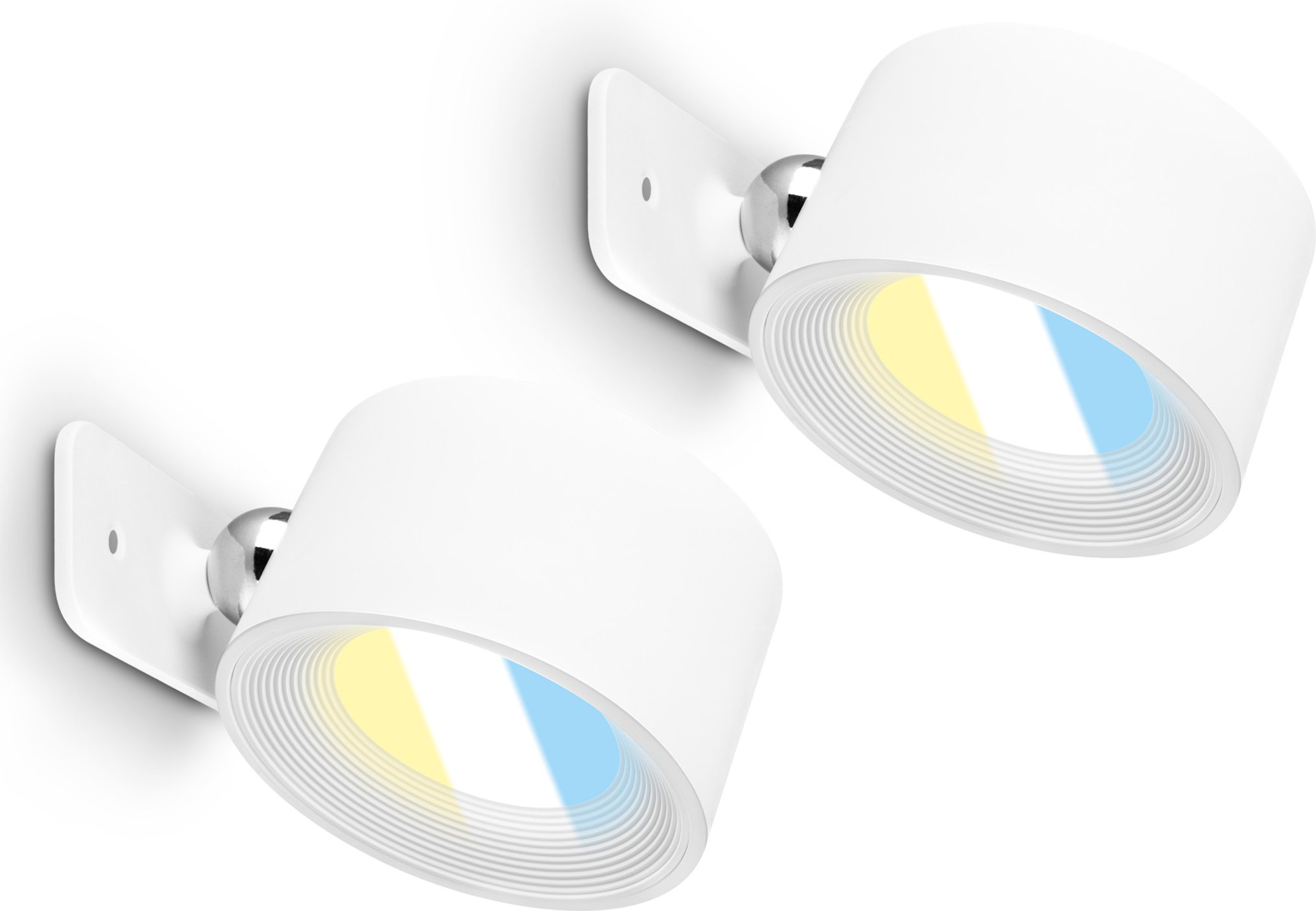 Briloner 2er Set Wandleuchten Kabellos (Weiß)