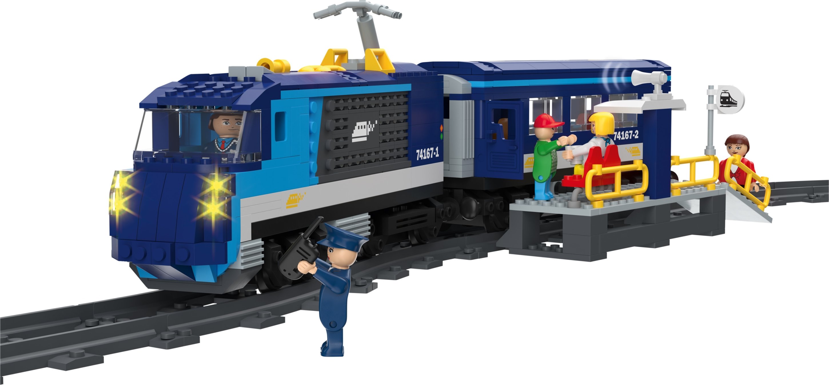 Playtive Clippys Bausteine Set Bahnwelt (Personenzug)