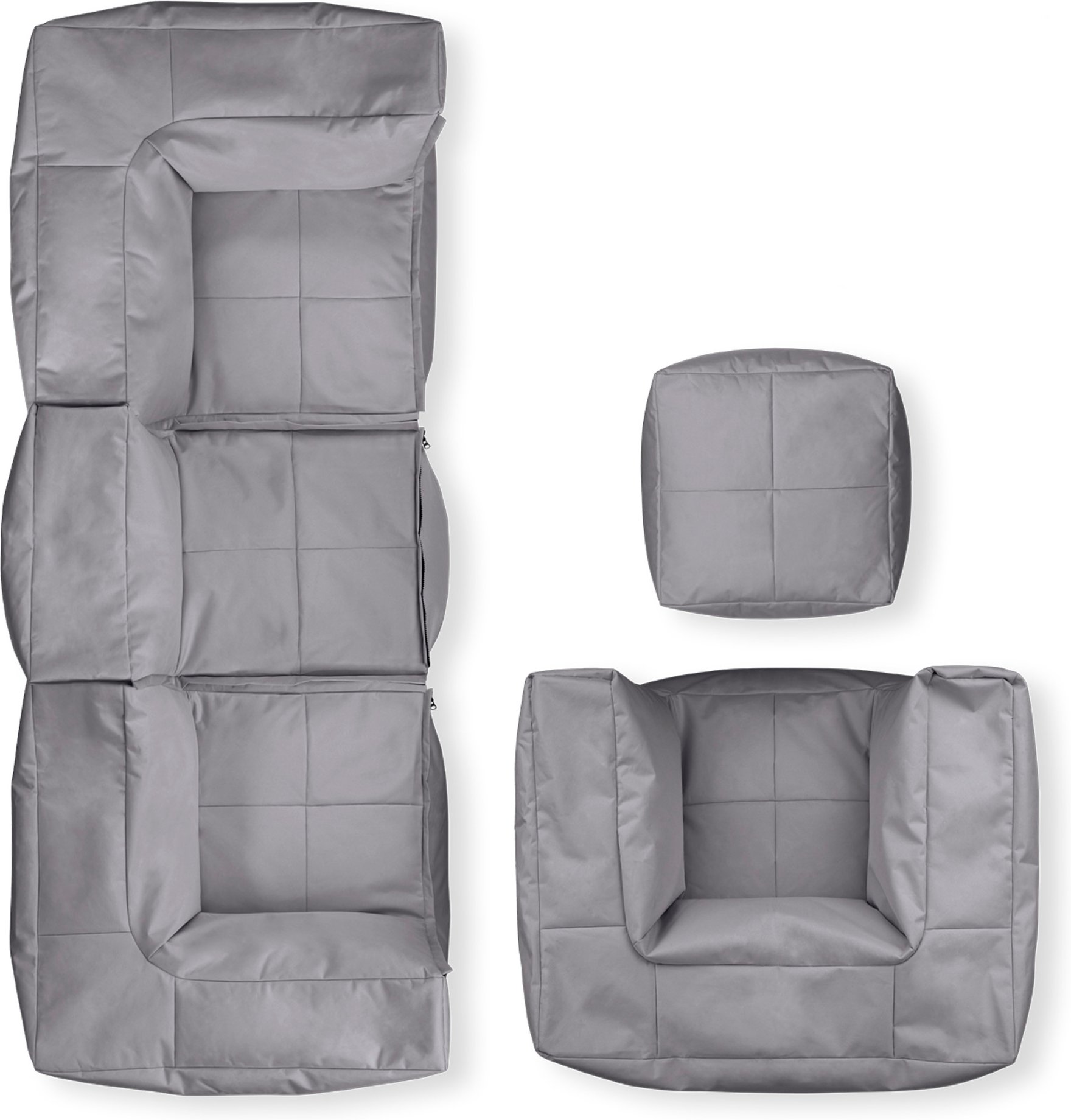 Lumaland Sitzsack-Garnitur, modulares System, 5-teilig