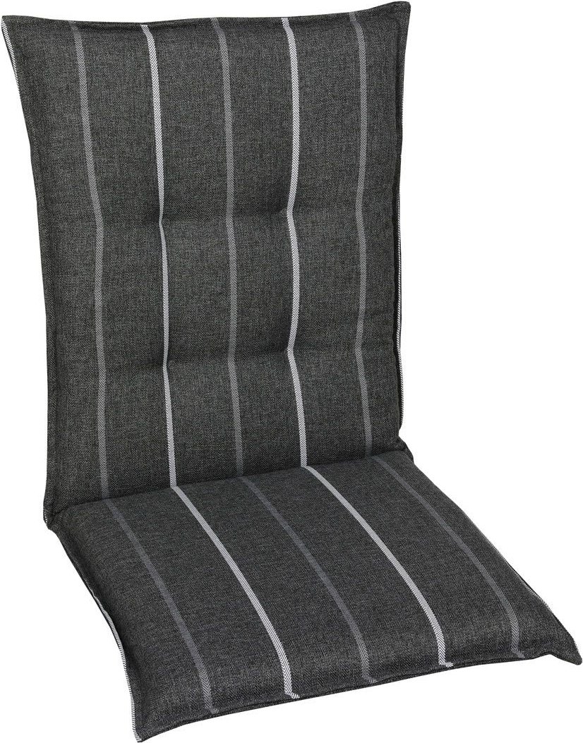 Thumbnail - GO-DE Textil Gartenauflage Wendauflage (2er Set Mittellehner, Anthrazit)