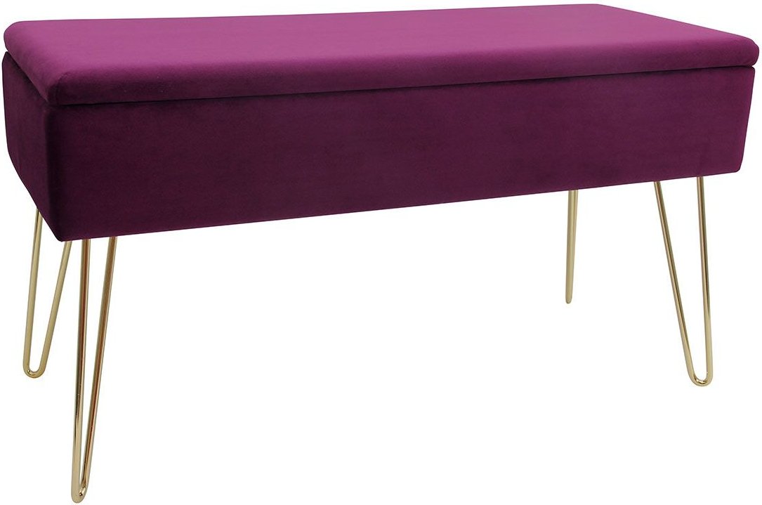 ECHTWERK Sitzbank-/Truhe Scarlett mit Samtbezug (Beere)