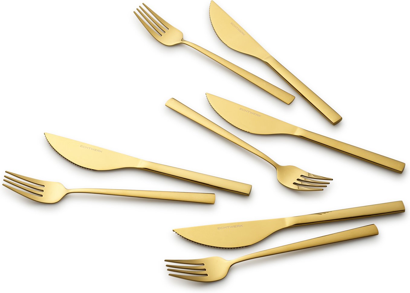 ECHTWERK Pizzabesteck Set "Bari" (Gold, 8tlg)