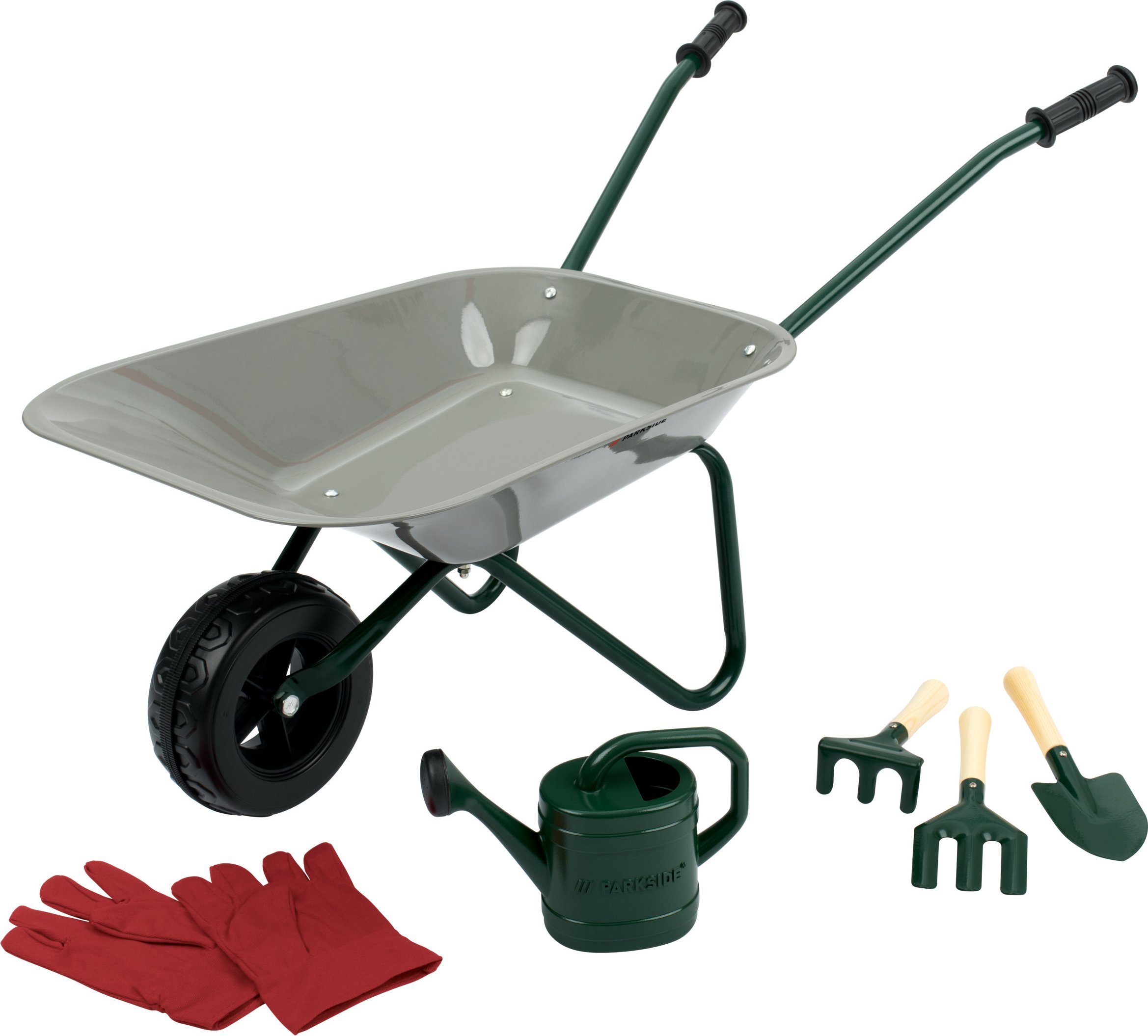 Thumbnail - lupilu® Schubkarre mit Gartenwerkzeug, 7-teilig