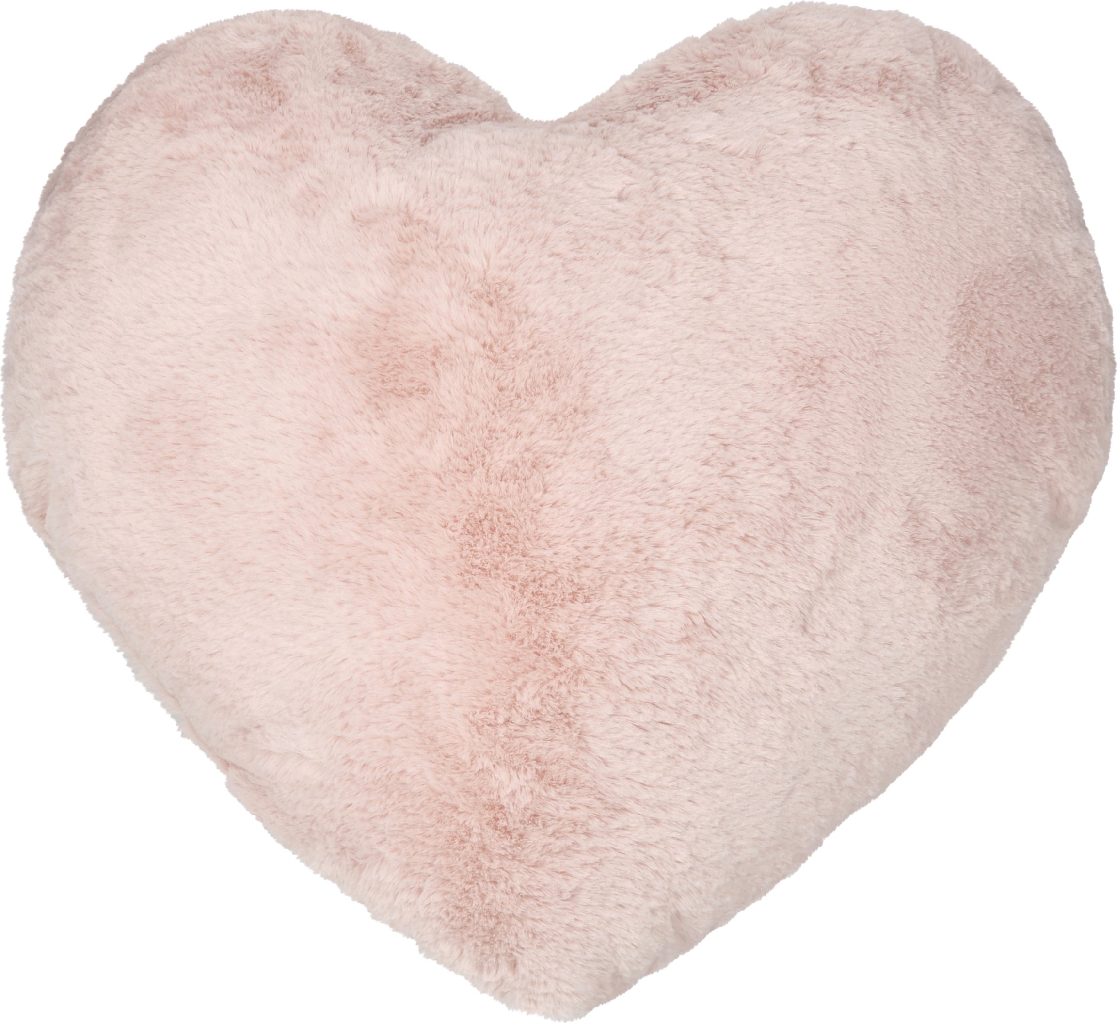 LIVARNO® Dekokissen mit Füllung Herzform Faux Fur 45x50cm (Rosa)
