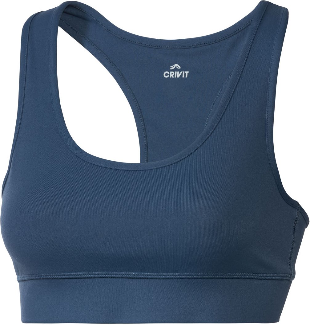 CRIVIT Damen Sport Bustier Medium Level (Blau, XS (32/34))