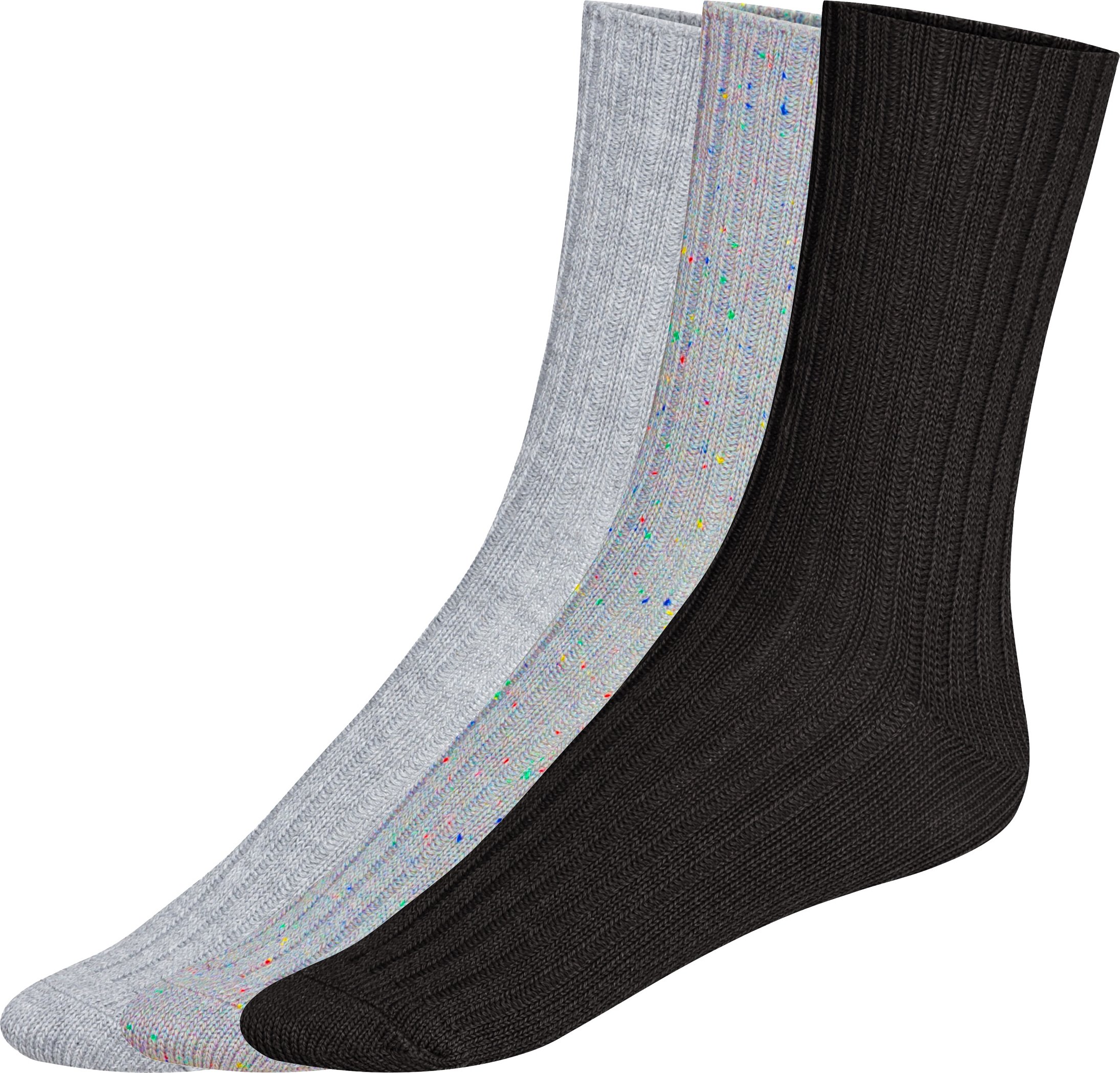 esmara® 3 Paar Damen Thermo Haussocken (grau/schwarz, 35-38)