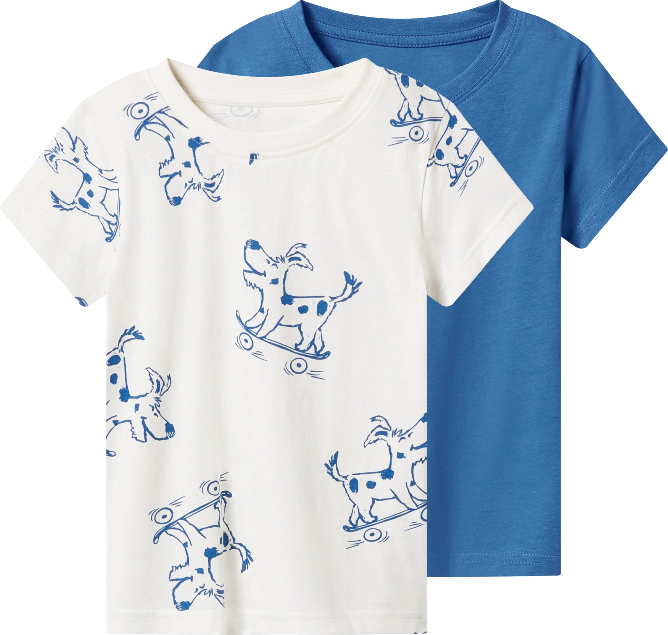 lupilu® Kleinkinder T-Shirt, 2 Stück (weiß/blau, 110/116)