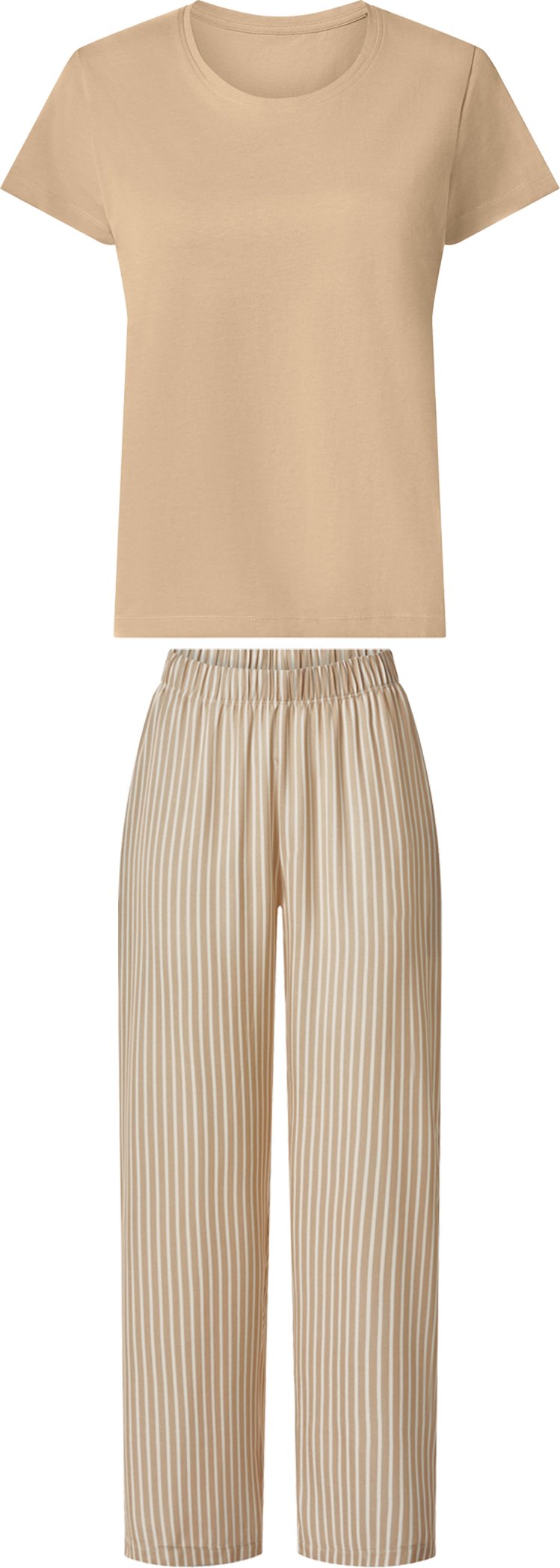 esmara® Damen Pyjama (Hellbraun, L (44/46))""