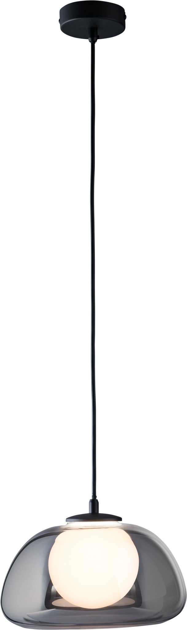 LIVARNO home LED-Pendelleuchte, Lampenschirm aus hochwertigem Glas (Grauglas)