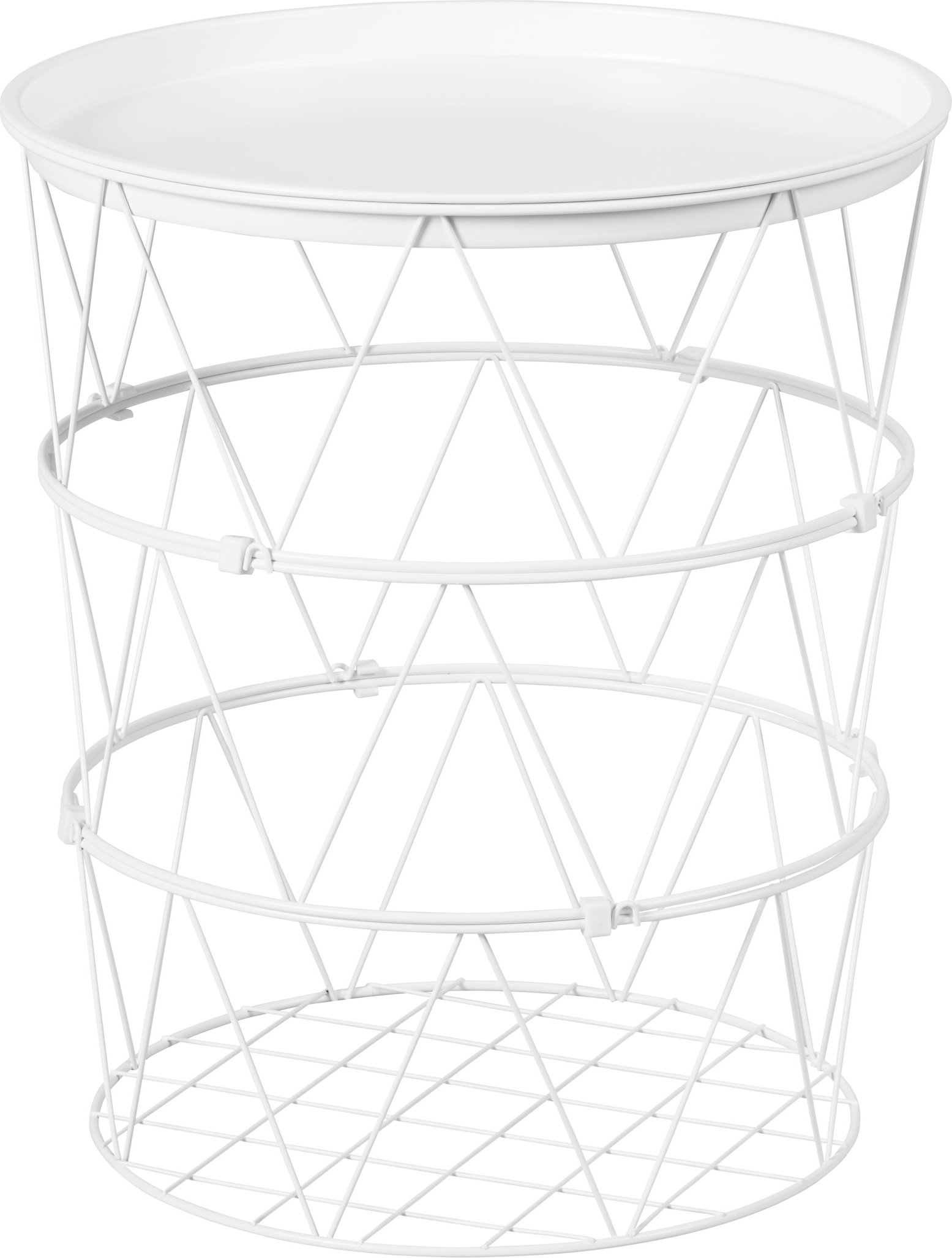 LIVARNO home Beistelltisch zerlegbar mit abnehmbarer Tischplatte Metall (Weiß)