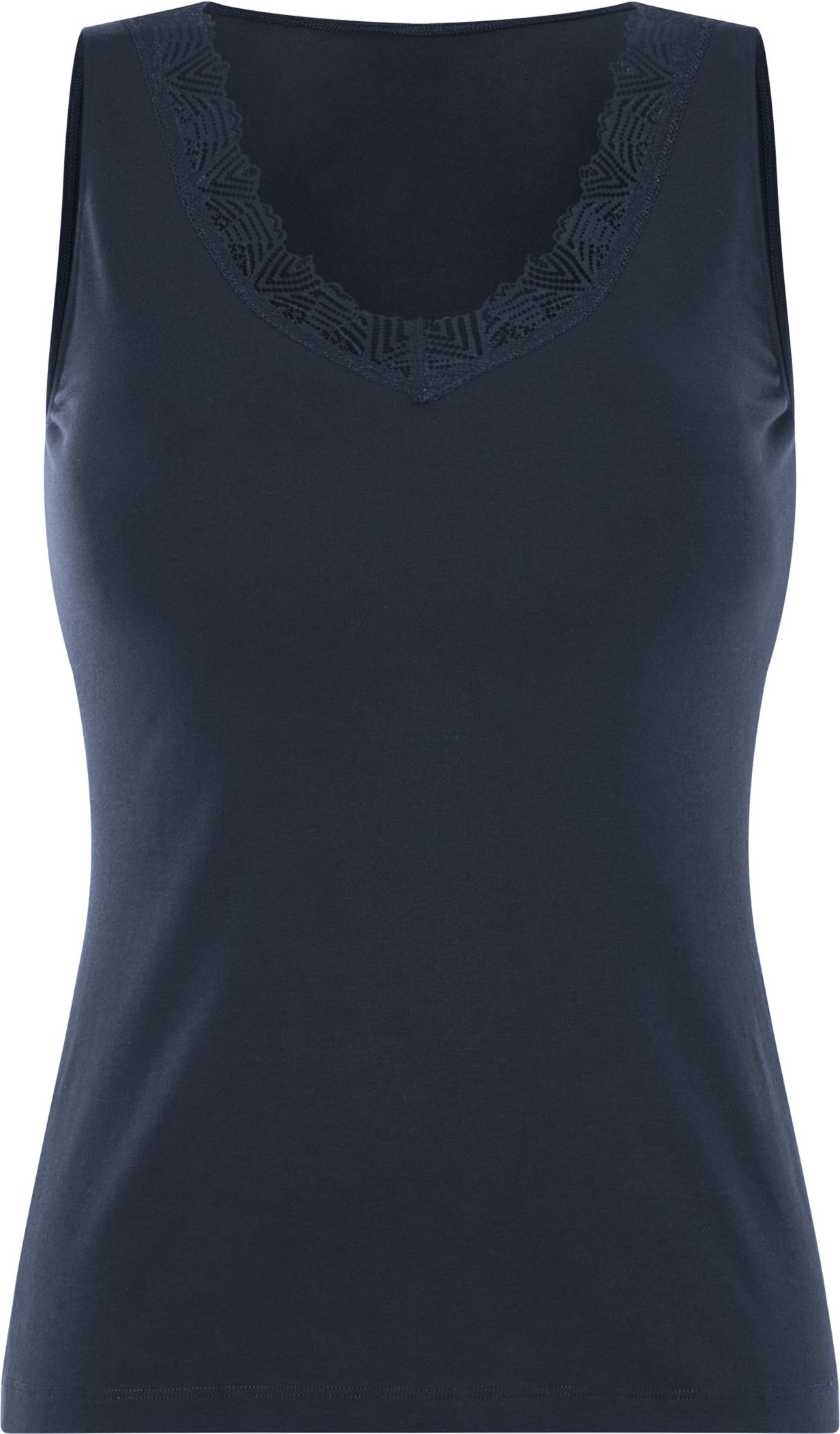 esmara® Damen Achselhemd mit Spitze (navy, M(40/42))
