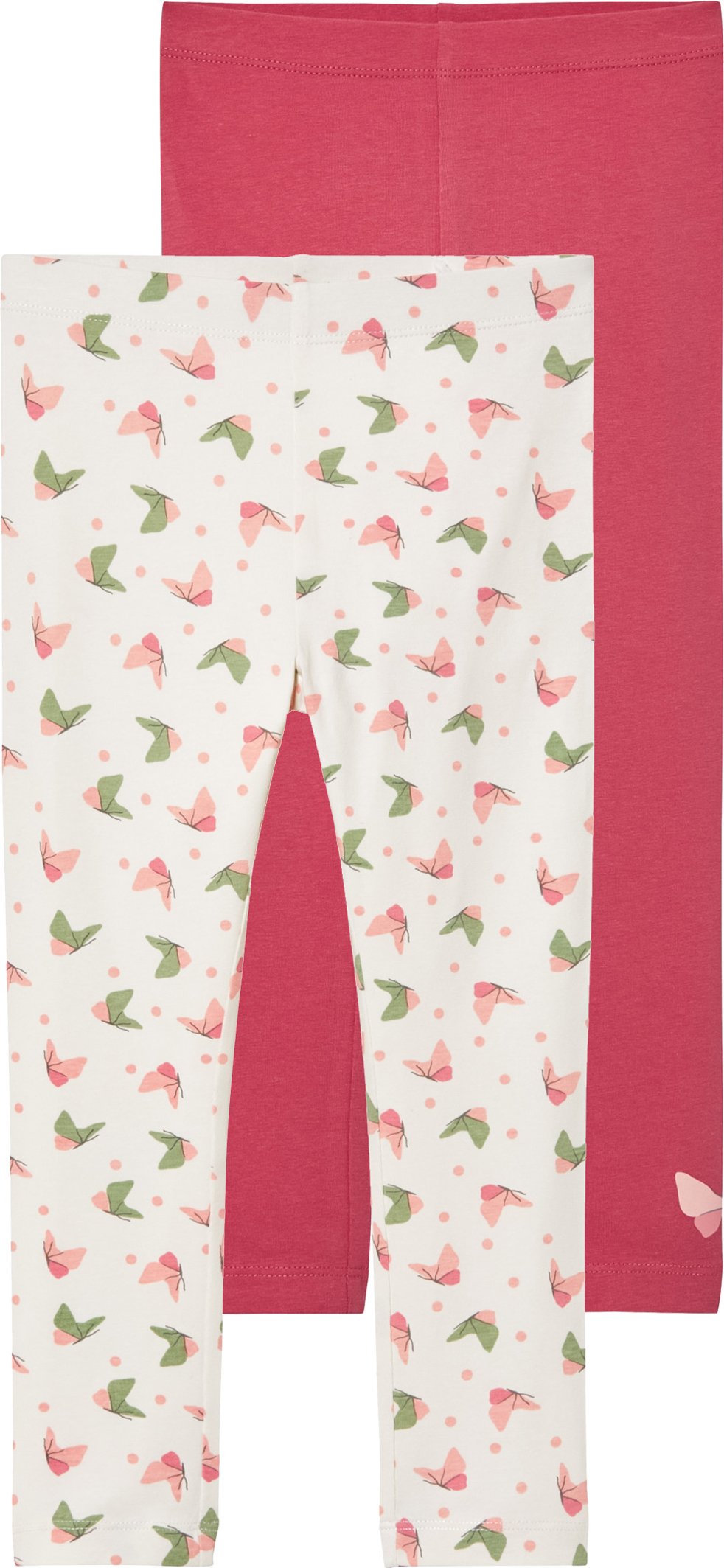 Thumbnail - lupilu® Baby Kleinkinder Mädchen Leggings, 2 Stück (rot/Rose, 86/92)