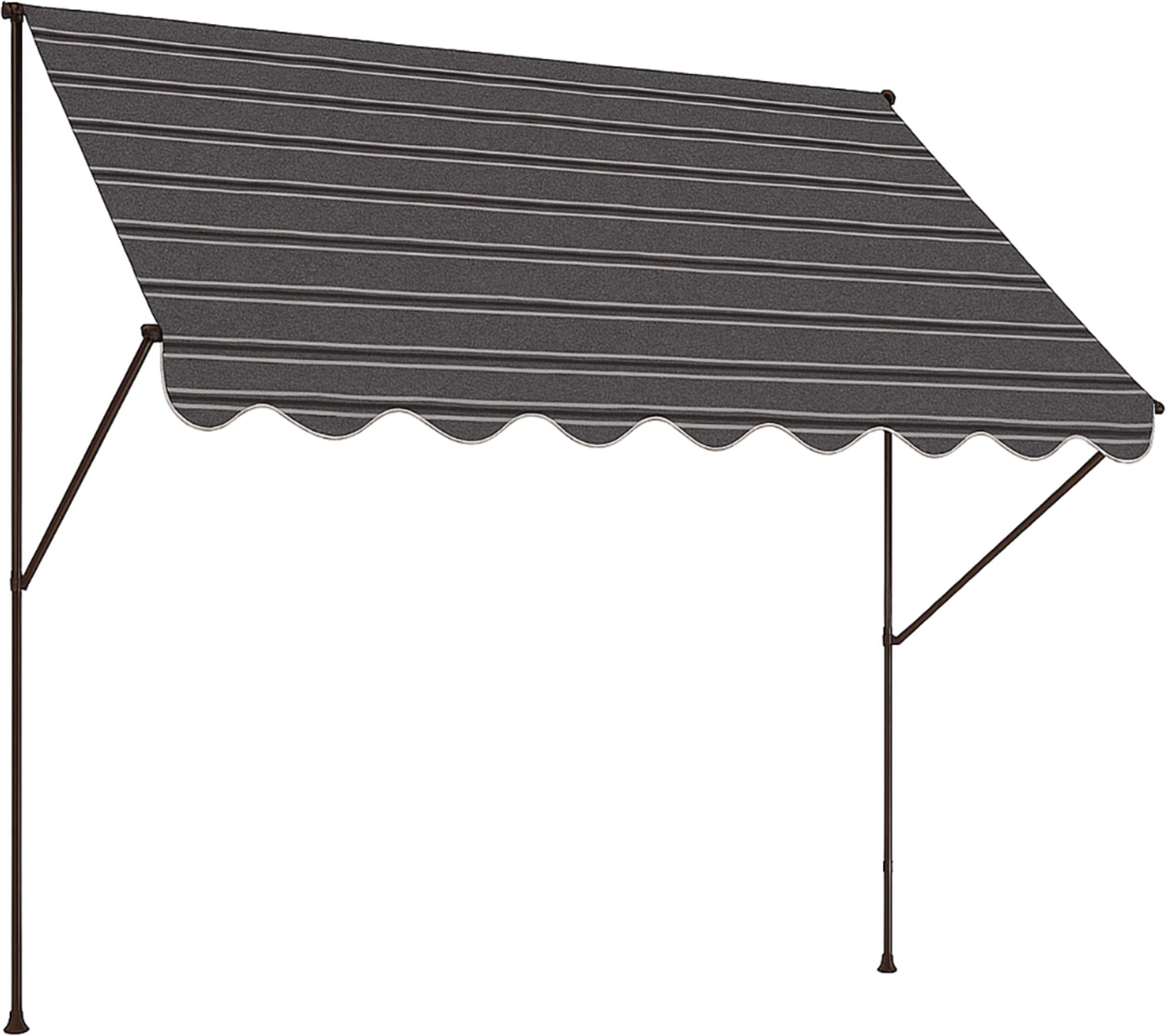 Angerer Klemmmarkise (grau-schwarz gestreift, 400 cm breit)