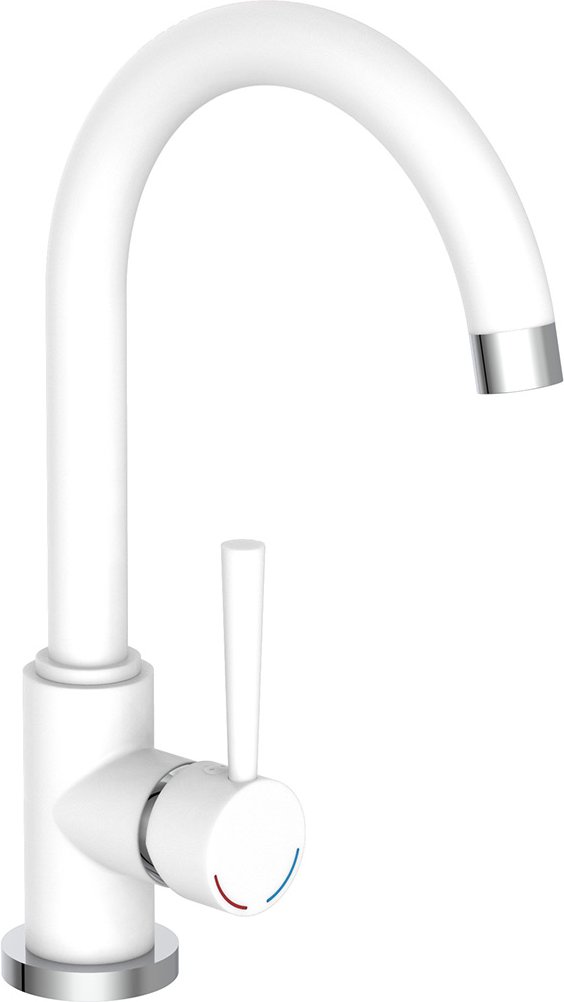 Schütte Küchenarmatur CORNWALL Rundbogenauslauf (Weiß/chrom)