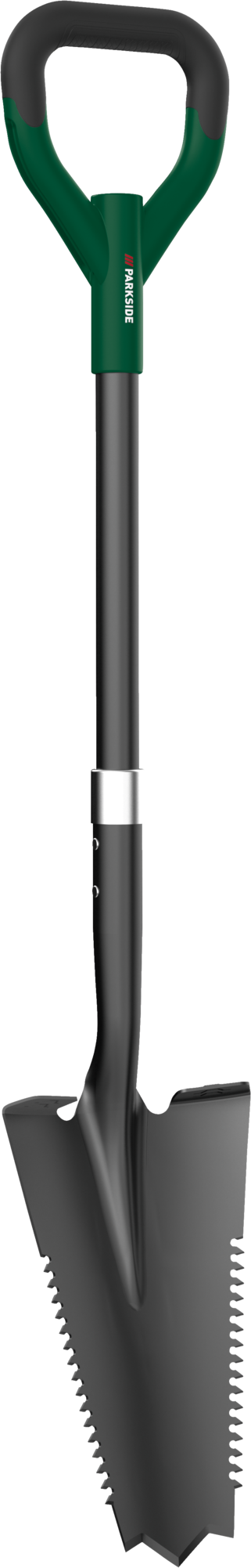 PARKSIDE® Spaten mit Wurzelsäge / Schaufel mit Wellenschliff (Spaten)