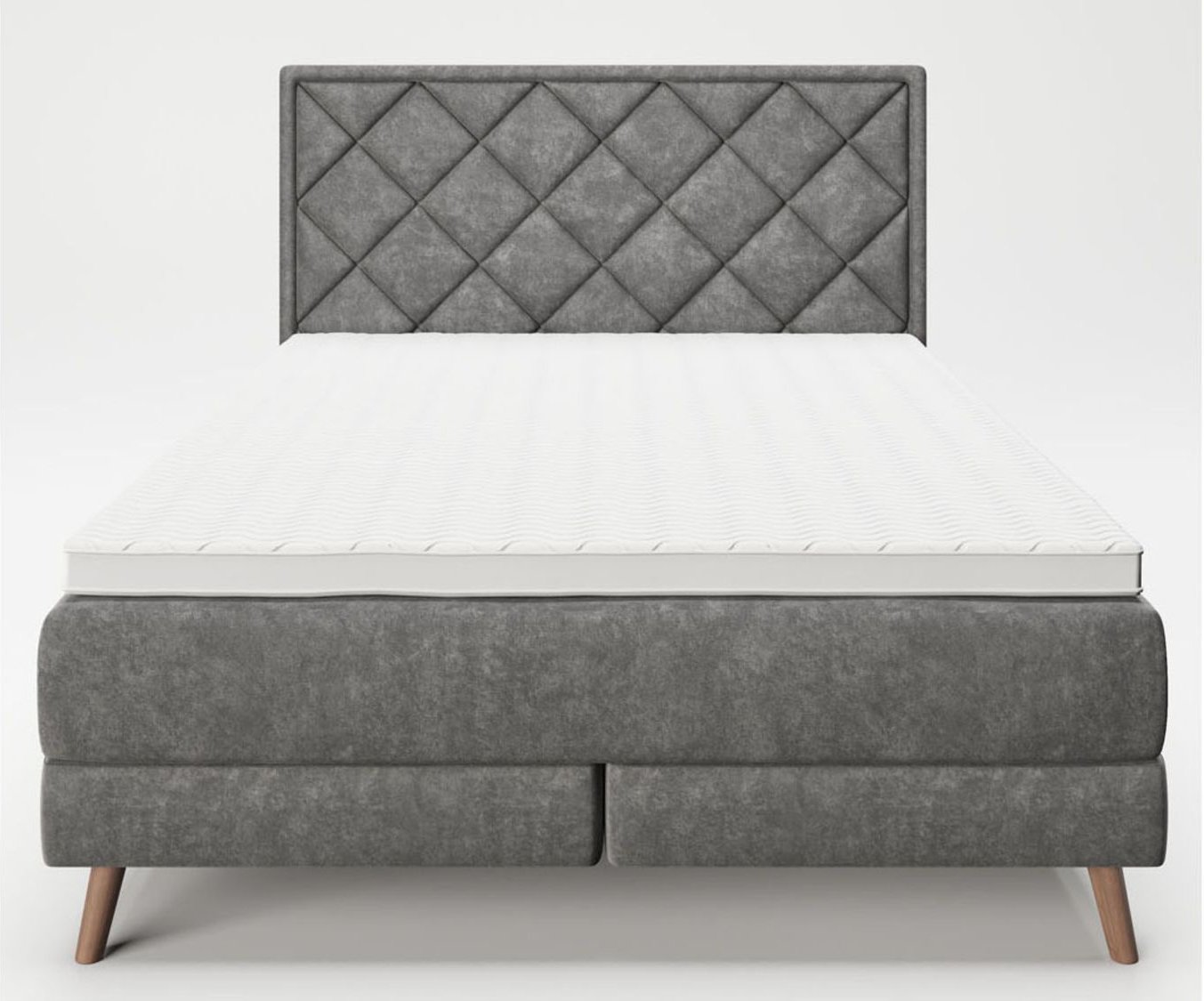 PLAYBOY Boxspringbett "AUDREY" (Anthrazit, 140 x 200 cm)