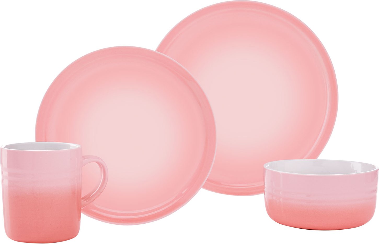 ERNESTO® Kombiservice 24 tlg. Set Porzellan Pastell (Rosa)