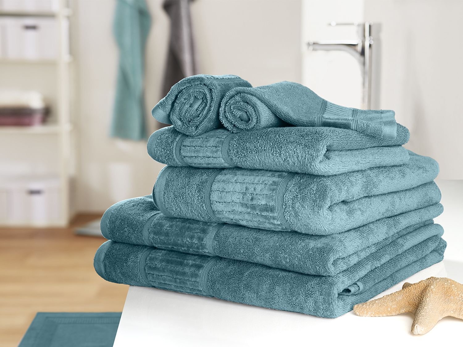 Gözze Duschtuch Bio 70 x 140 cm (petrol)