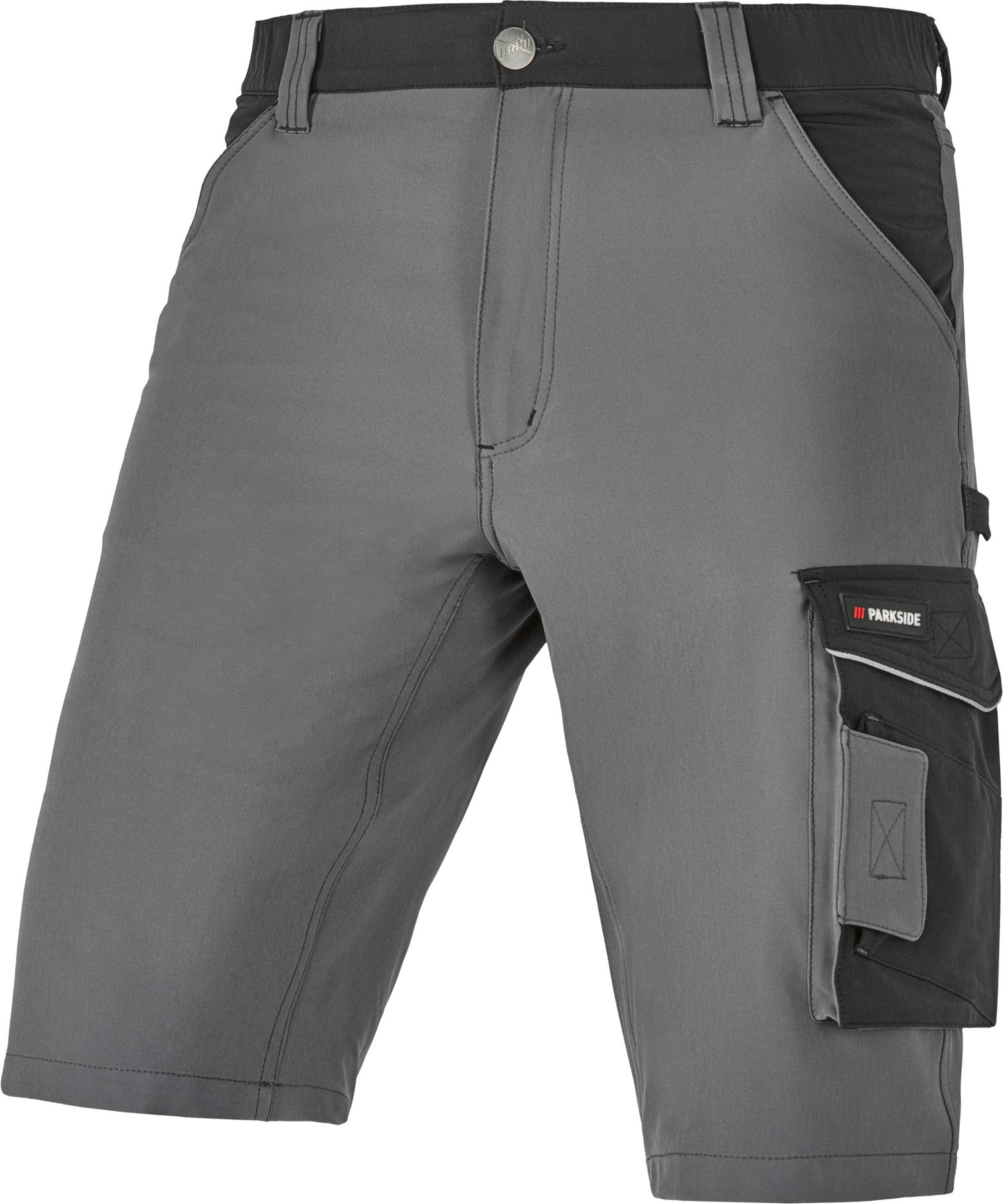 PARKSIDE® Herren Arbeitsbermudas Stretch, wasserabweisendes Obermaterial (grau/schwarz, 58)