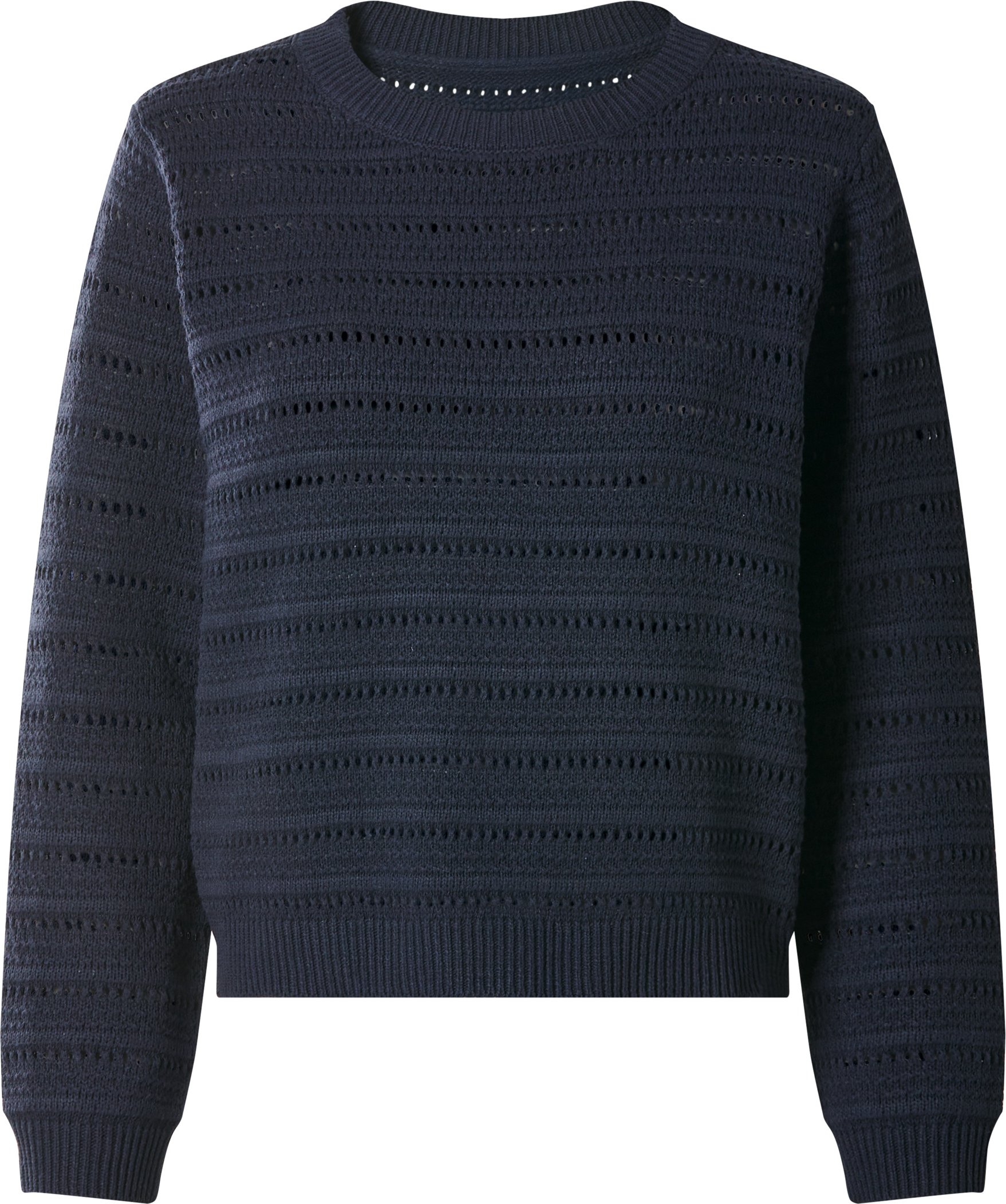 esmara® Damen Pullover Lochstrick (Navy, M(40/42))