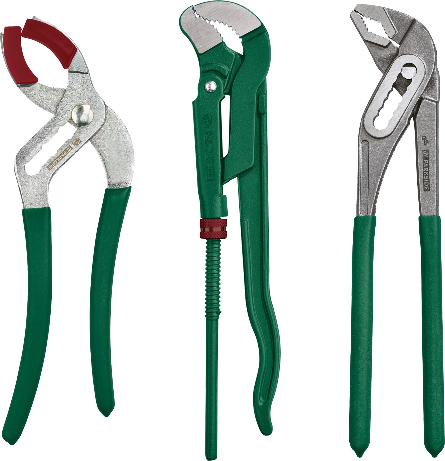 PARKSIDE® Sanitärzangen 3 Teilig / Eckrohrzange (Sanitärzangen- Set)