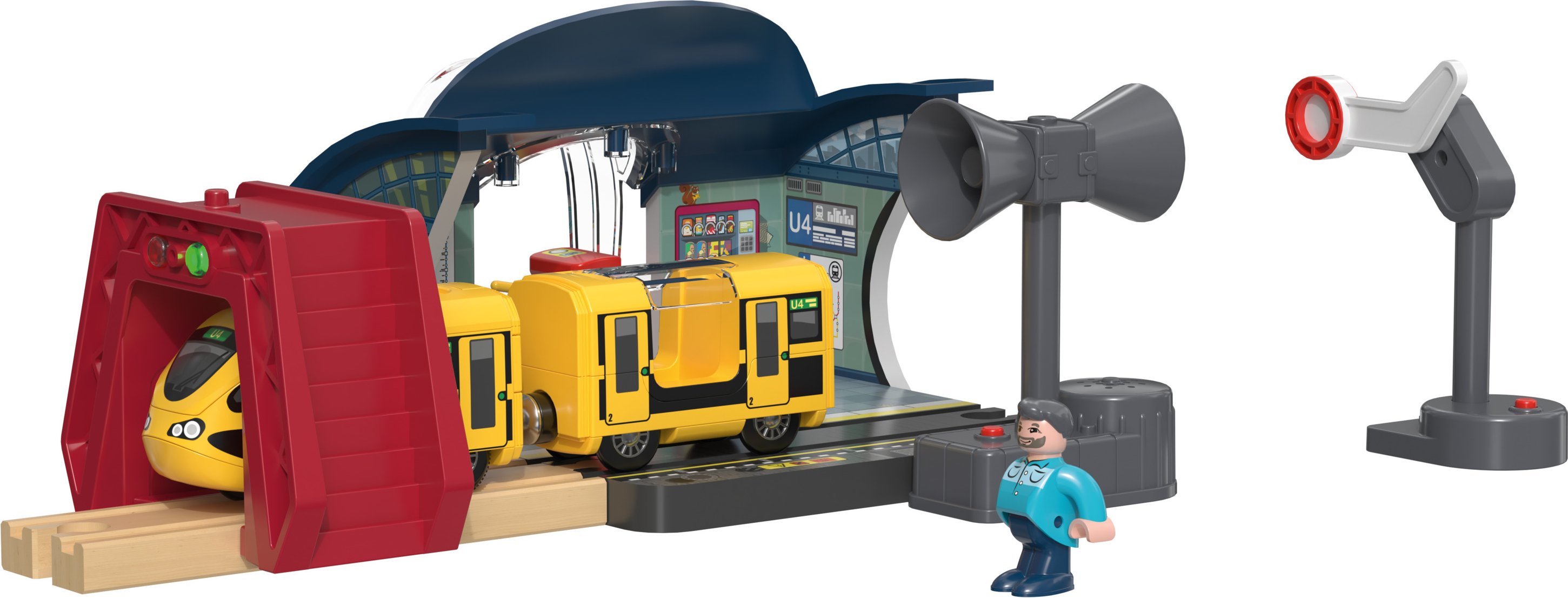 lupilu® Interaktiver Bahnhof-Set / Feuerwehr Einsatz-Set (Bahnhof)