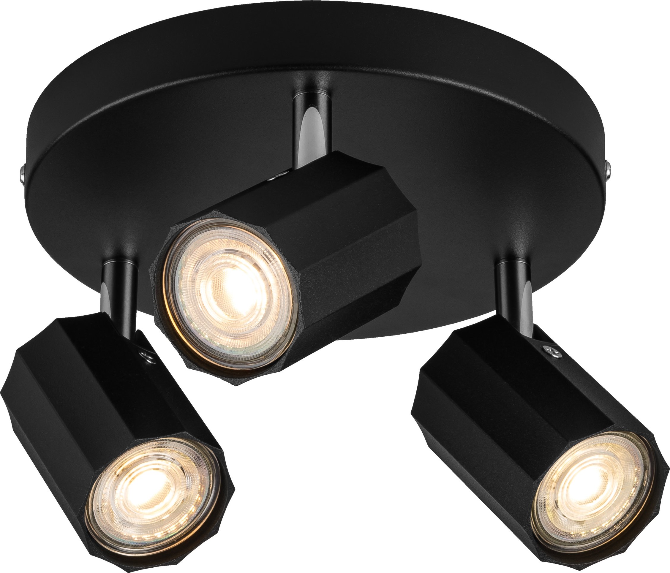 LIVARNO home Deckenstrahler / Schienenleuchte, mit 3 neig- und schwenkbaren Spots (Deckenstrahler, mattschwarz)