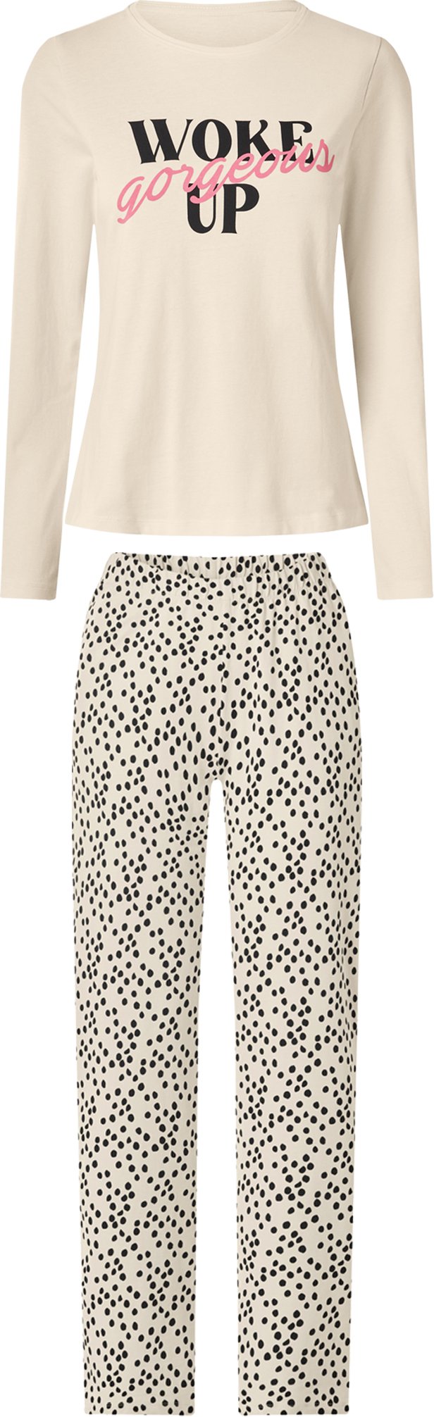 esmara® Damen Pyjama (Weiß, L(44/46))