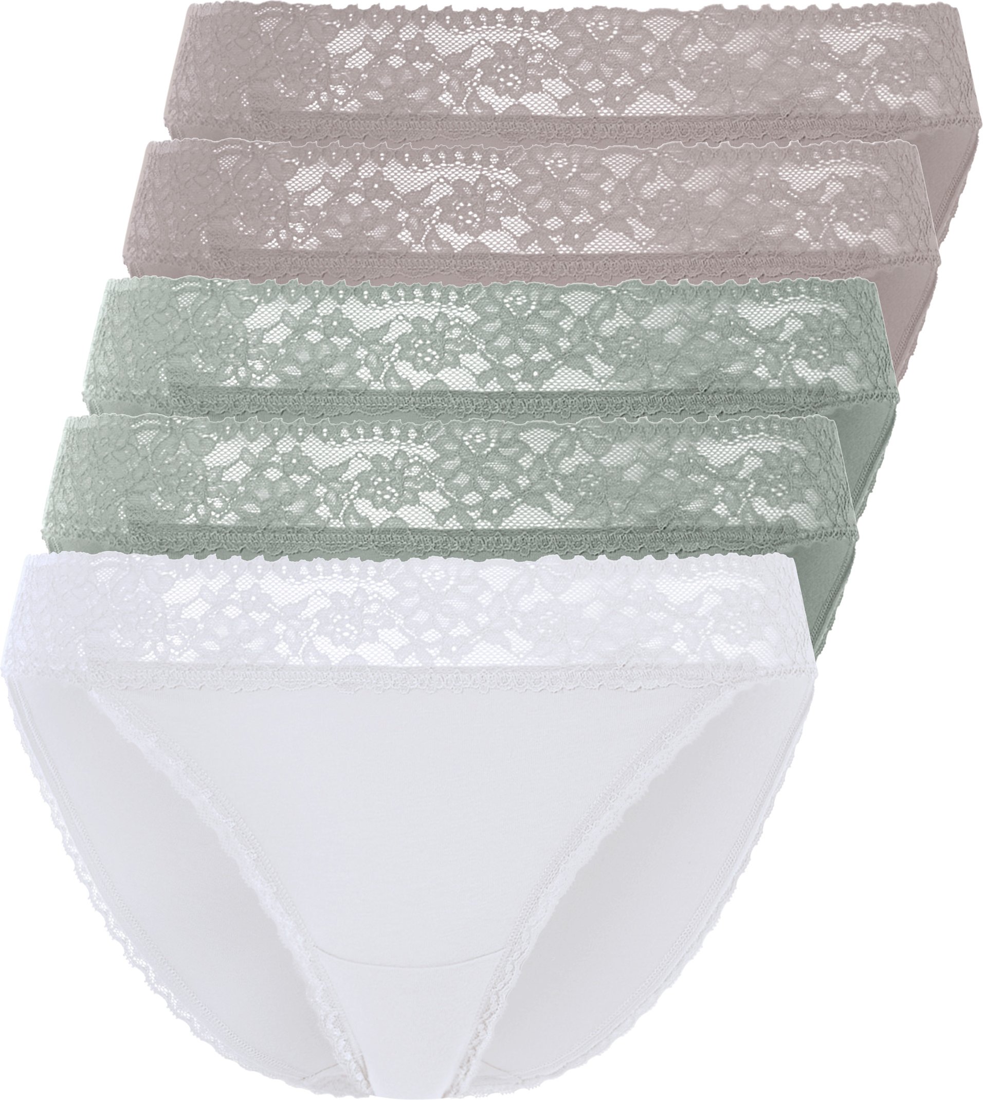 Thumbnail - esmara® Damen Slip mit Spitze 5er (grau/mint/weiß, XL(48/50))