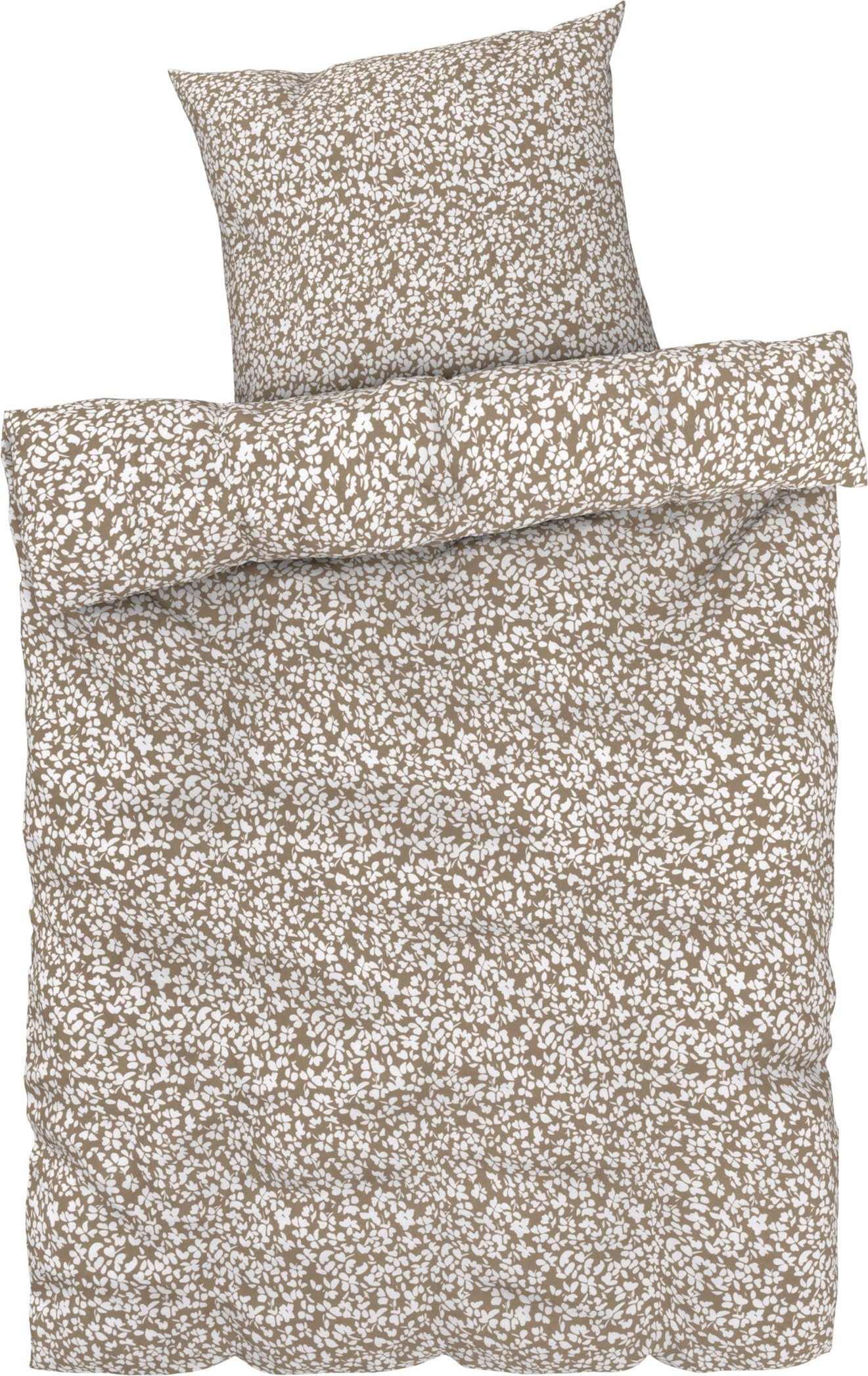 LIVARNO home Bettwäsche Satin 155 x 220 cm (Muster braun/weiß)