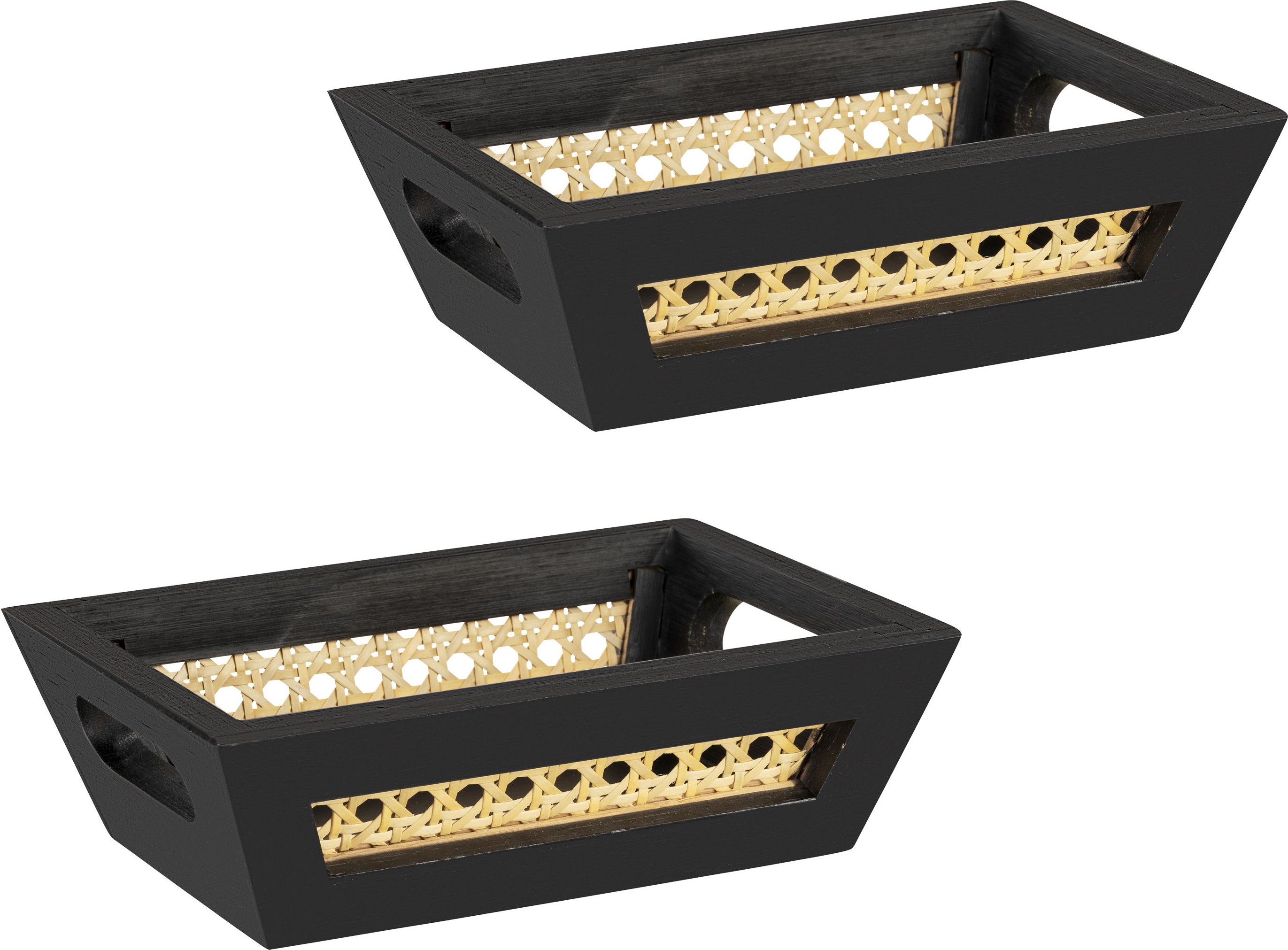 Wenko Aufbewahrungskörbe (2er Set Körbe S, schwarz)