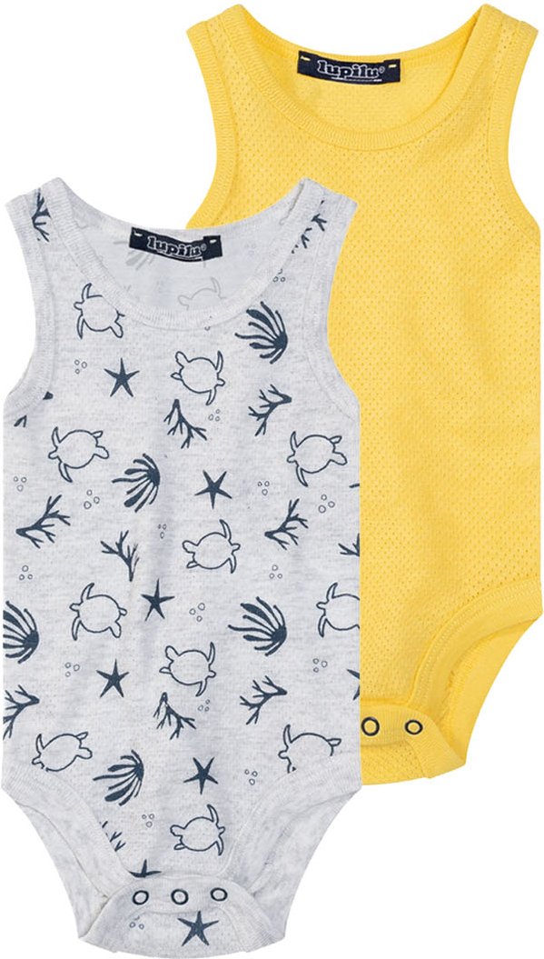 Thumbnail - lupilu® Baby Bodies (62/68, gelb/grau)