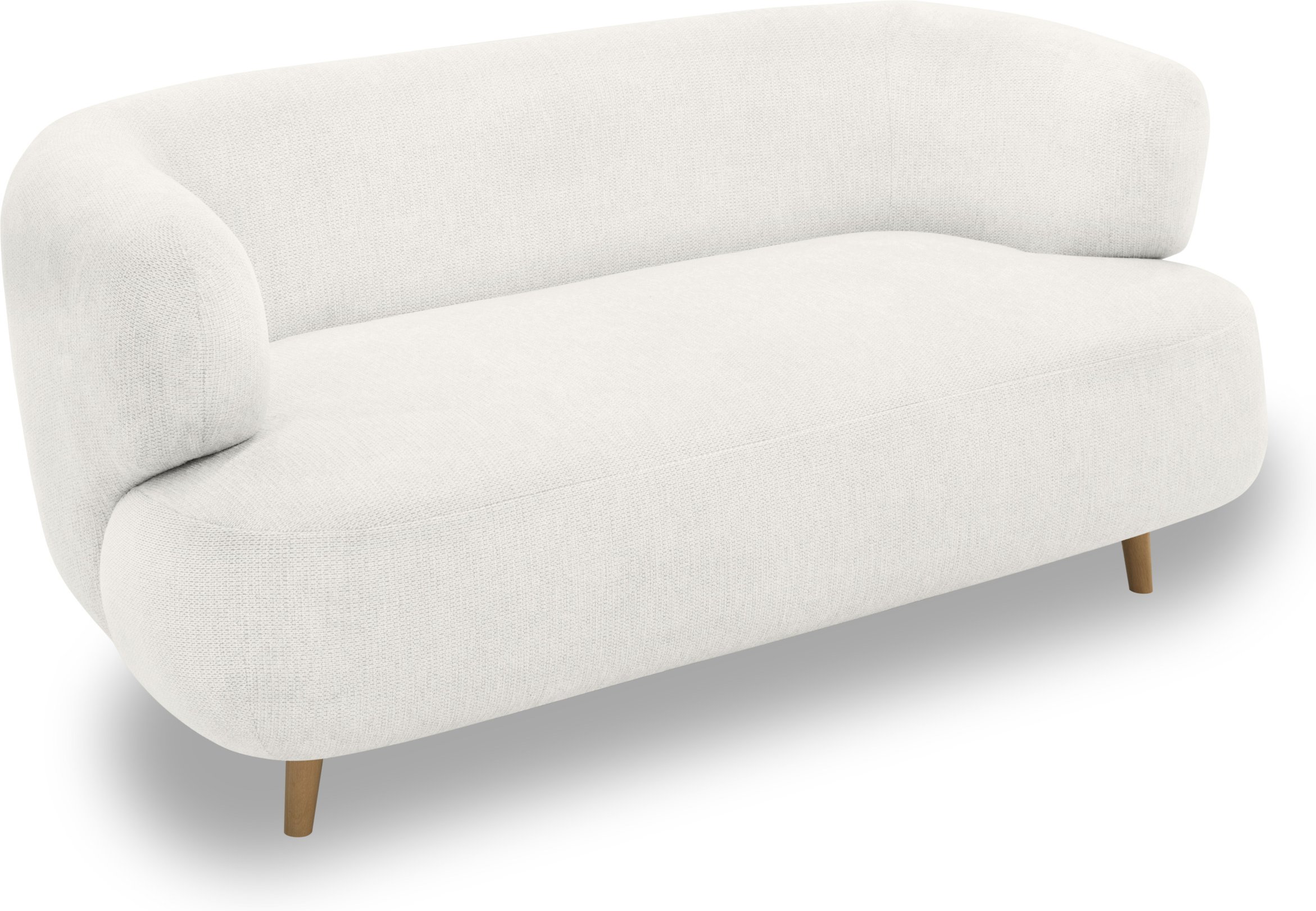 Domo 2-Sitzer Sofa / Sessel »Brest«, im modernen Design (2 Sitzer + Holzfüße, 160x86cm, Weiß)