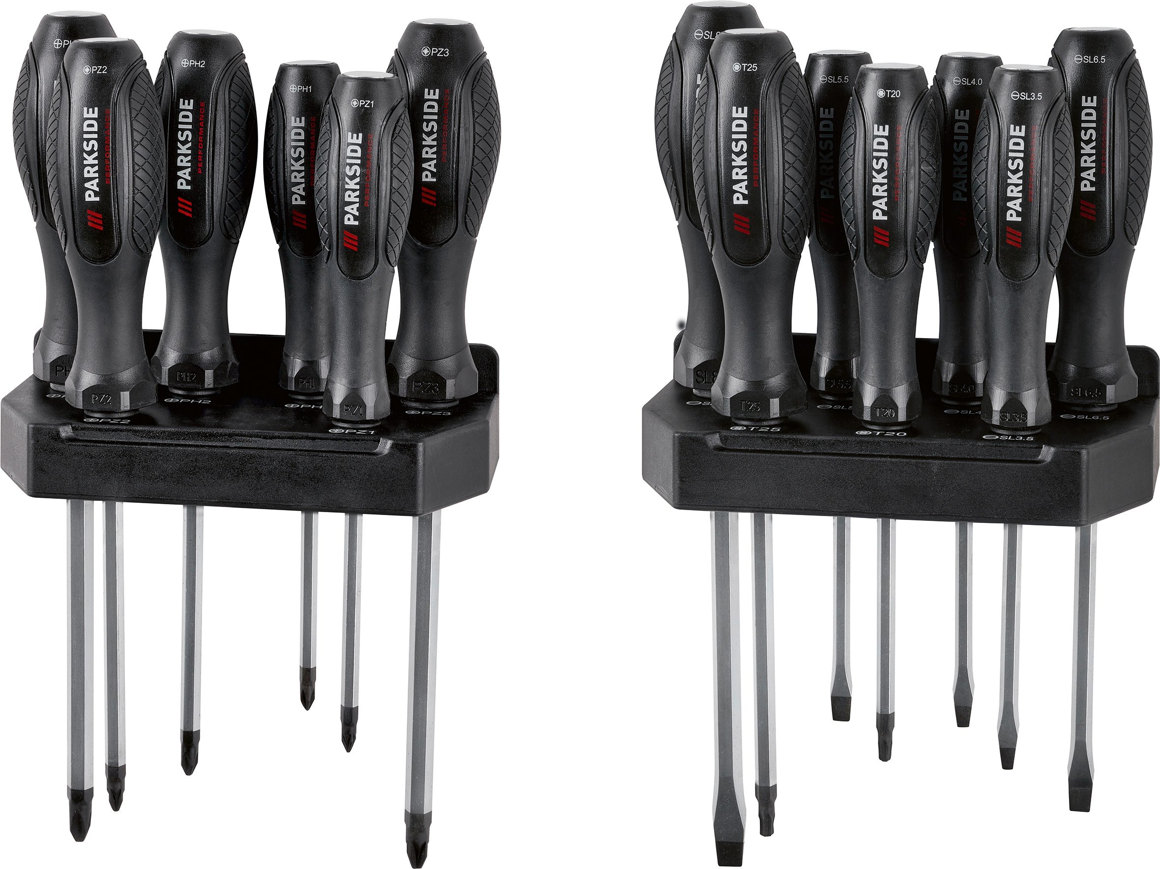 PARKSIDE PERFORMANCE® Meißelschraubendreher-Satz, 15-teilig, mit Schlagkappe