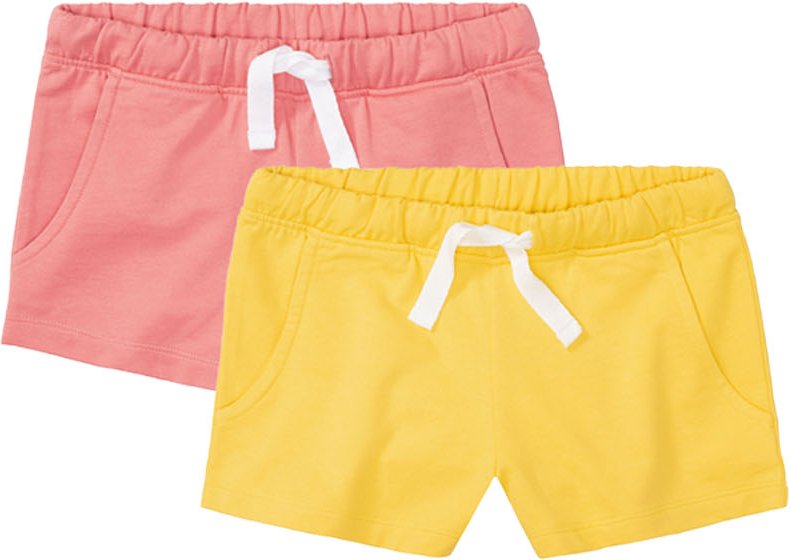 Thumbnail - pepperts!® Mädchen Sweatshorts 2er (158/164, gelb/koralle)