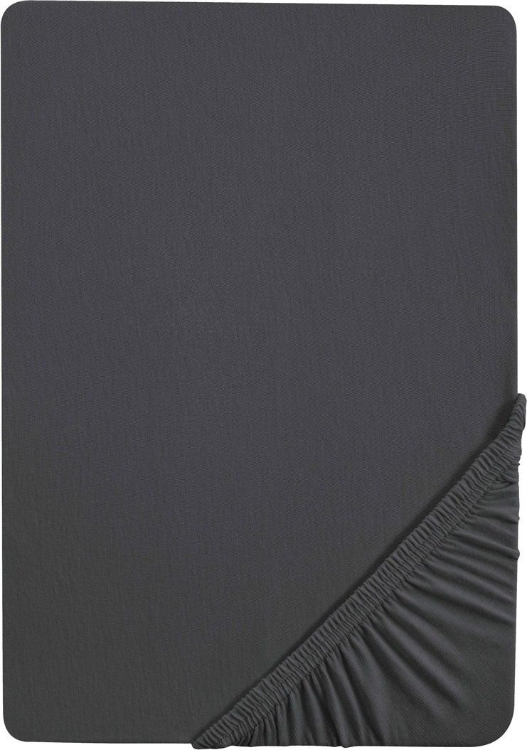 Biberna Feinjersey Spannbettlaken (titanium, 90 - 100 x 200 cm)