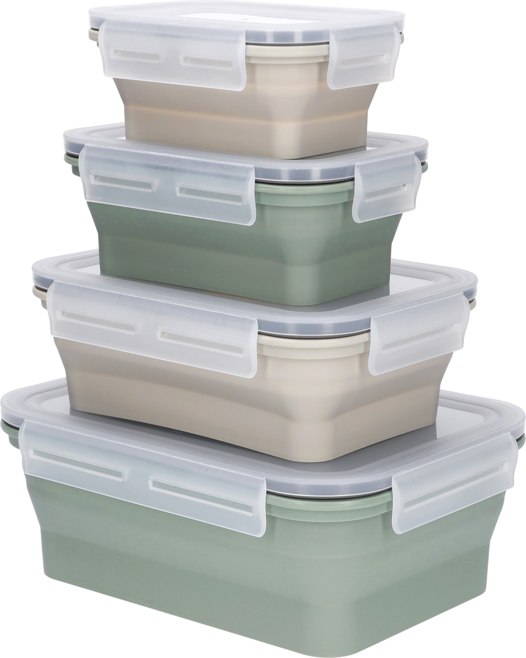 SILVERCREST® Faltbare Frischhaltedosen / Lunchbox (Rechteck 4tlg.)
