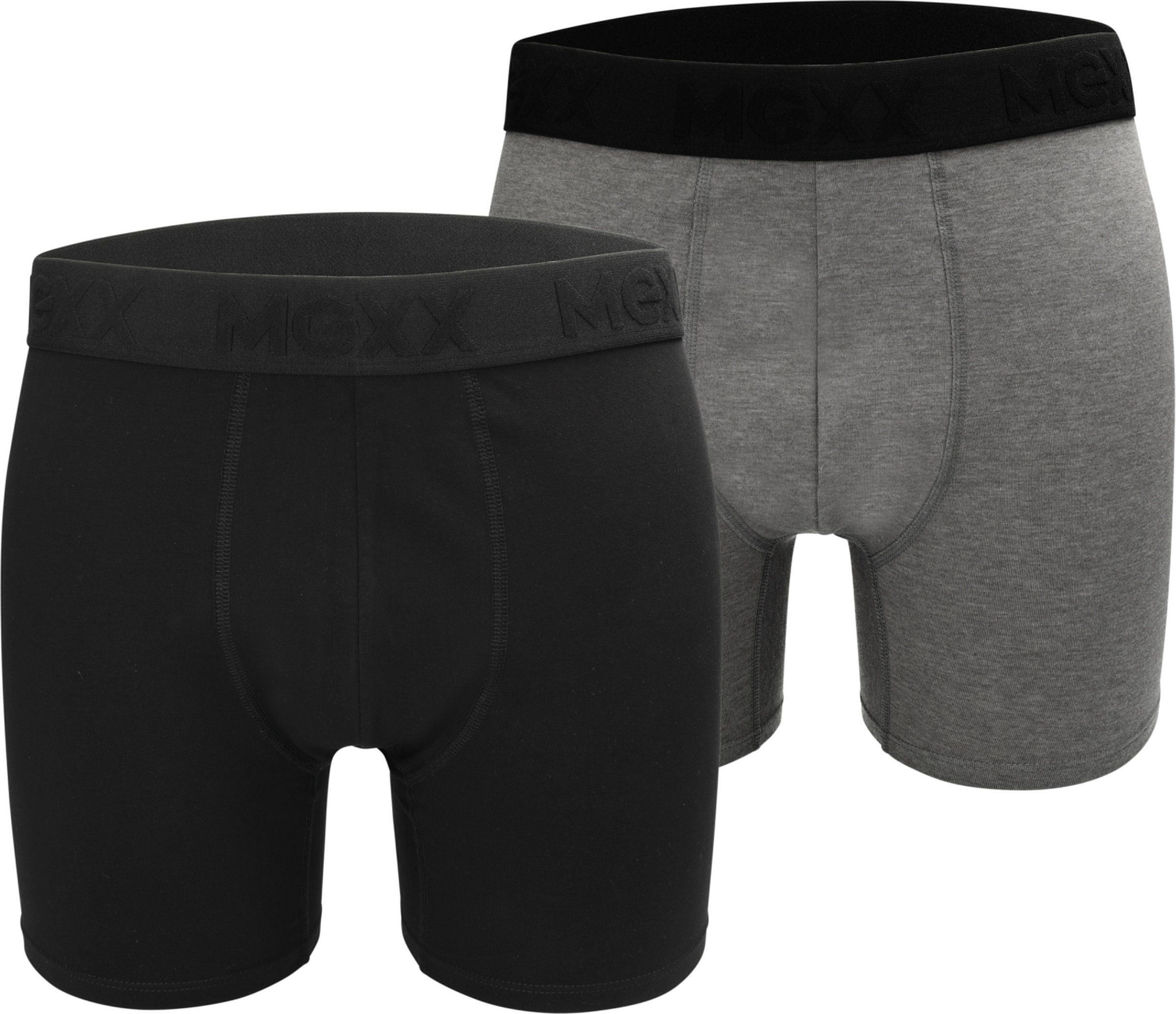 MEXX Herren Boxer, 2 Stück (Black/Mid Grey Melee, XL)