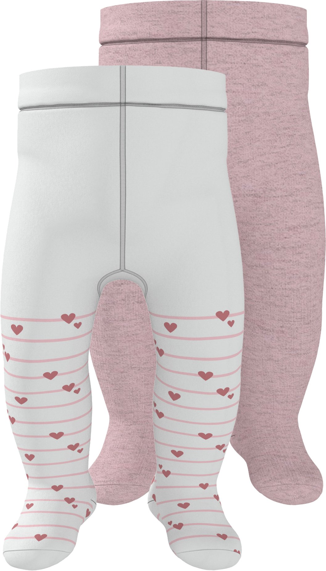 Thumbnail - lupilu® Baby Thermostrumpfhosen, 2 Stück (Weiß/Pink, 74/80)