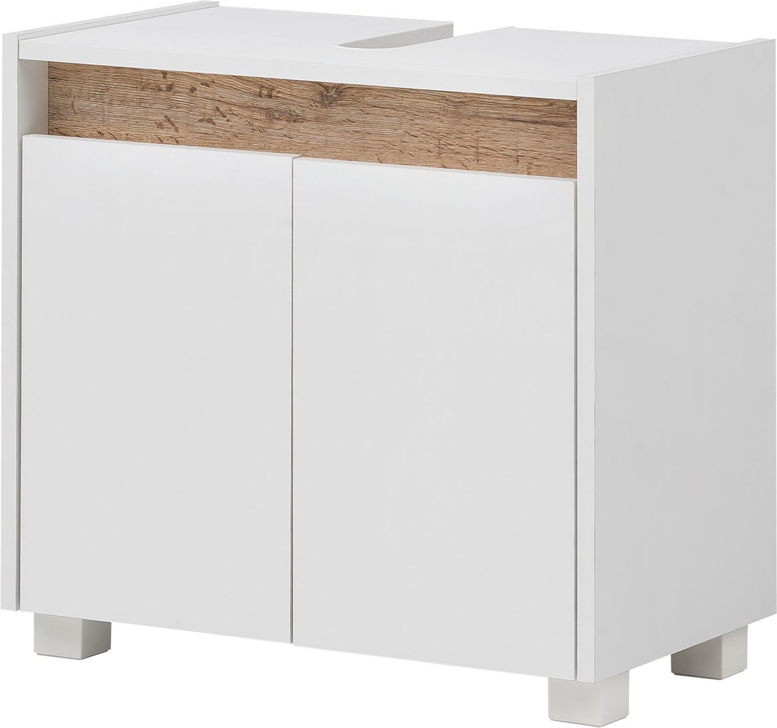 Schildmeyer Waschbeckenunterschrank Cosmo (perlweiß, Breite 56,9 cm)