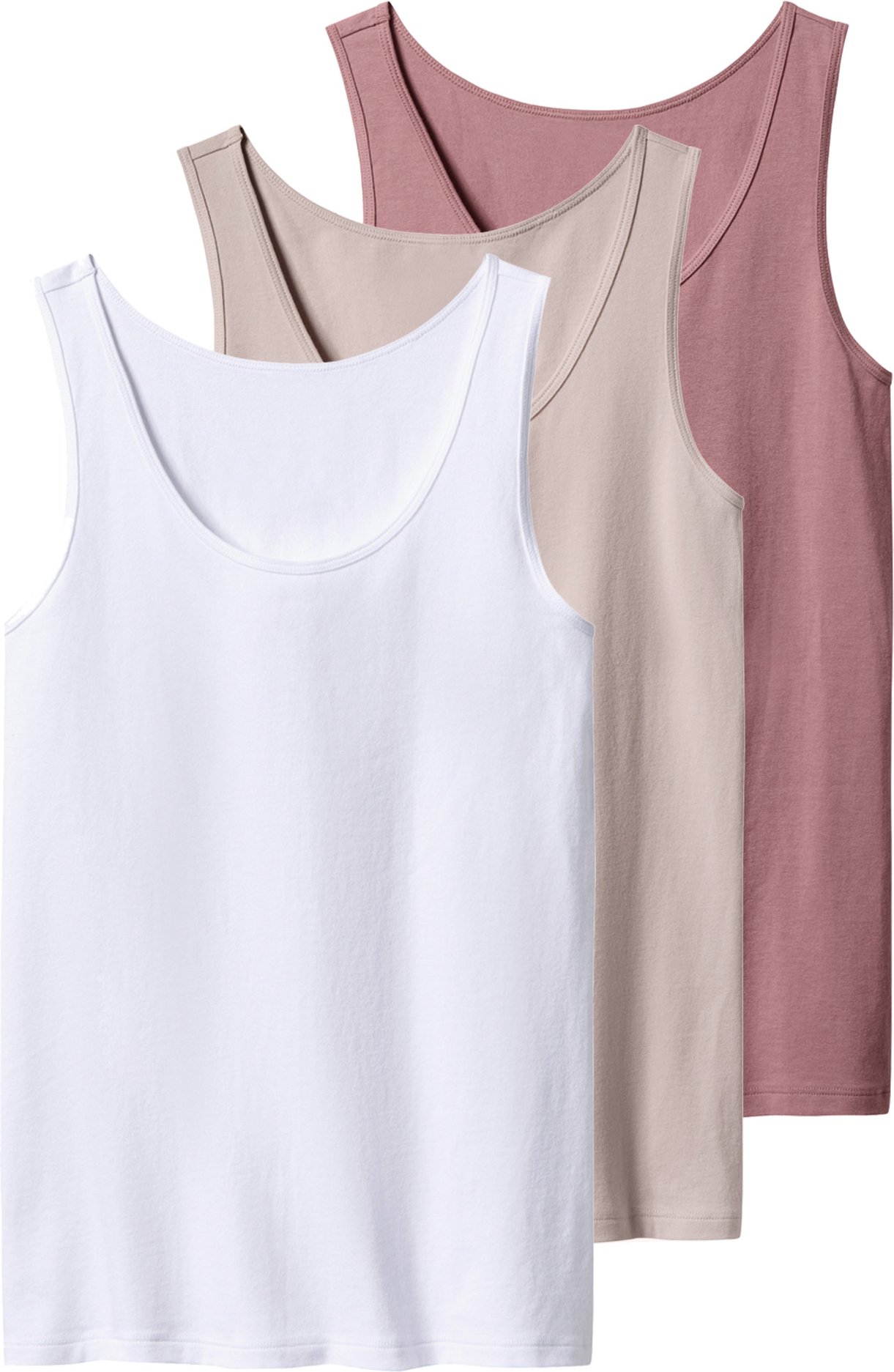 esmara® Damen Achselhemden, 3 Stück (Pink/Weiß, S(36/38))