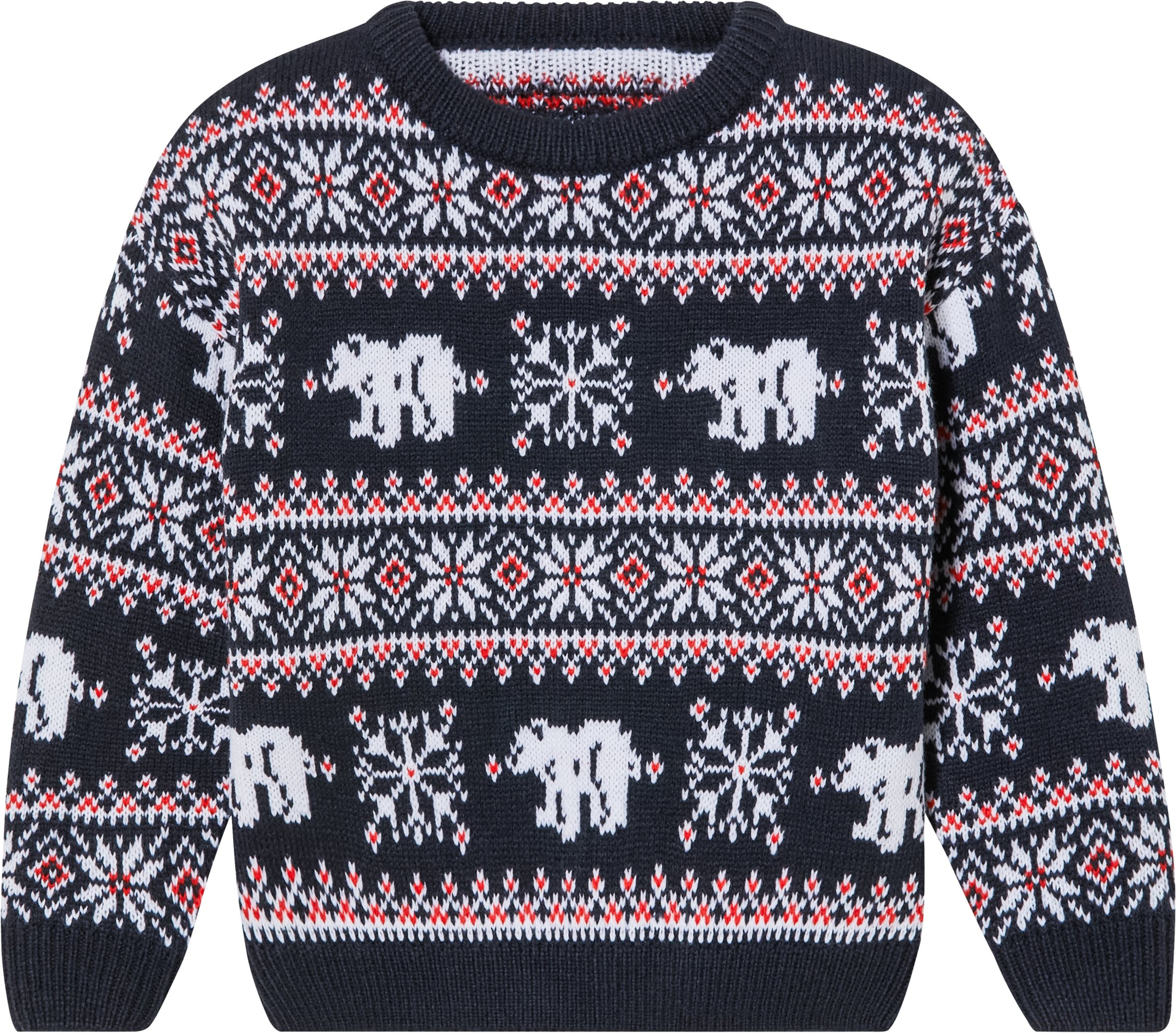 Thumbnail - lupilu® Kleinkinder Jungen Strickpullover (122/128, navy/weiß)
